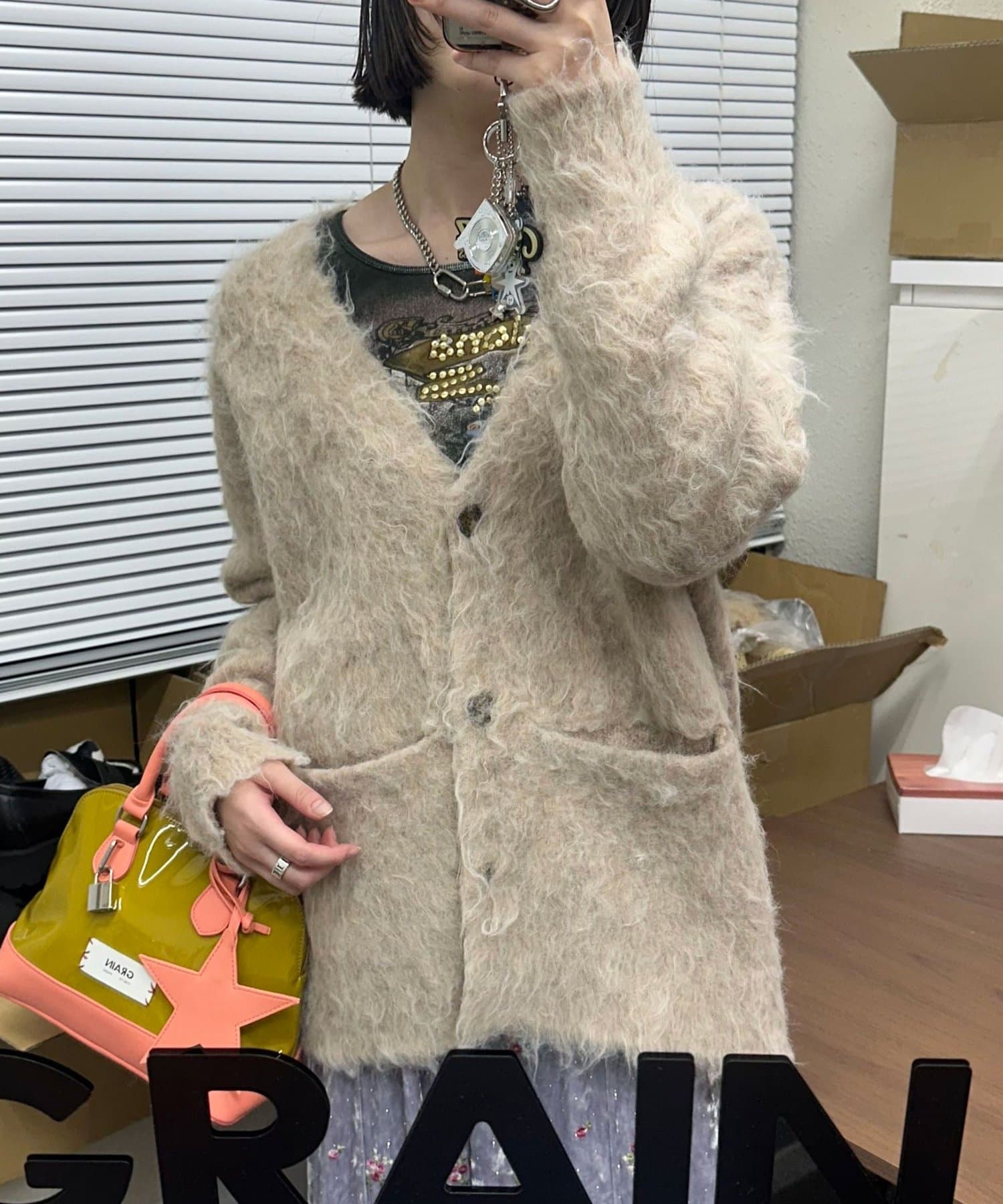 OUTLET(アウトレット) 【Ciaopanic】【neutral】シャギーニットカーディガン