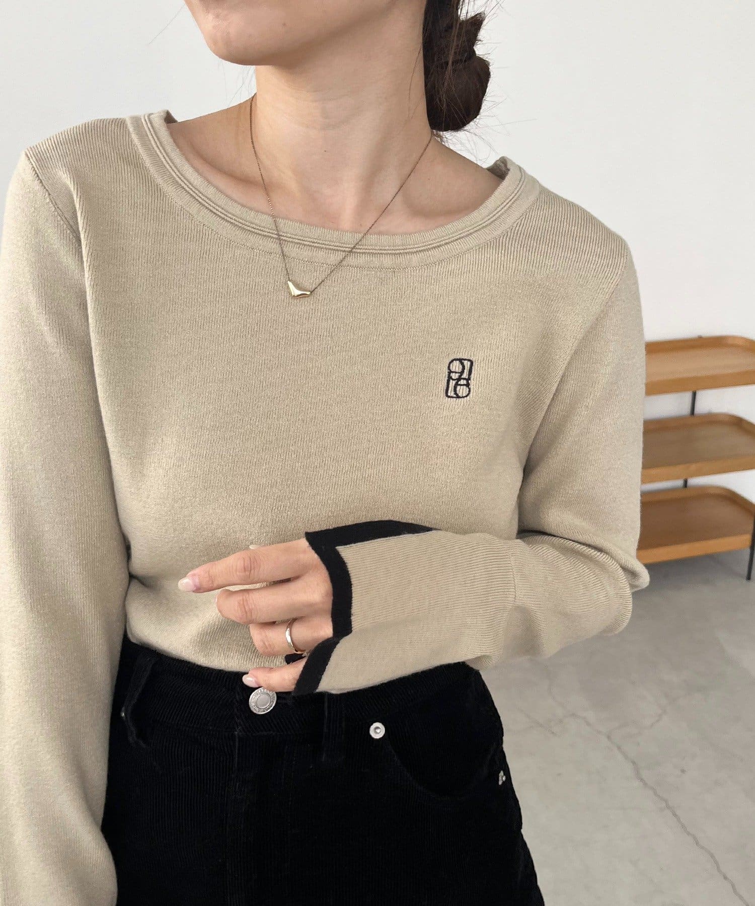 OUTLET(アウトレット) 【CAPRICIEUX LE'MAGE】1ポイントバイカラーニット