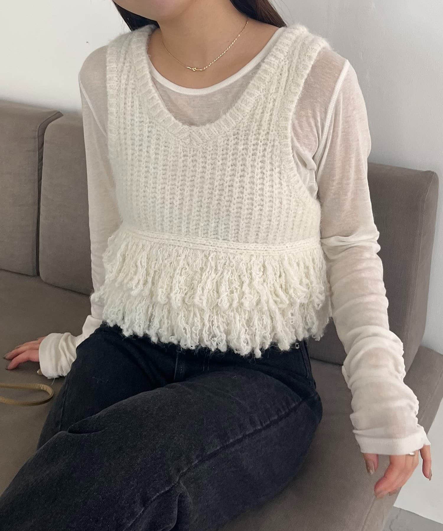 OUTLET(アウトレット) 【CAPRICIEUX LE'MAGE】チュールヤーンベスト