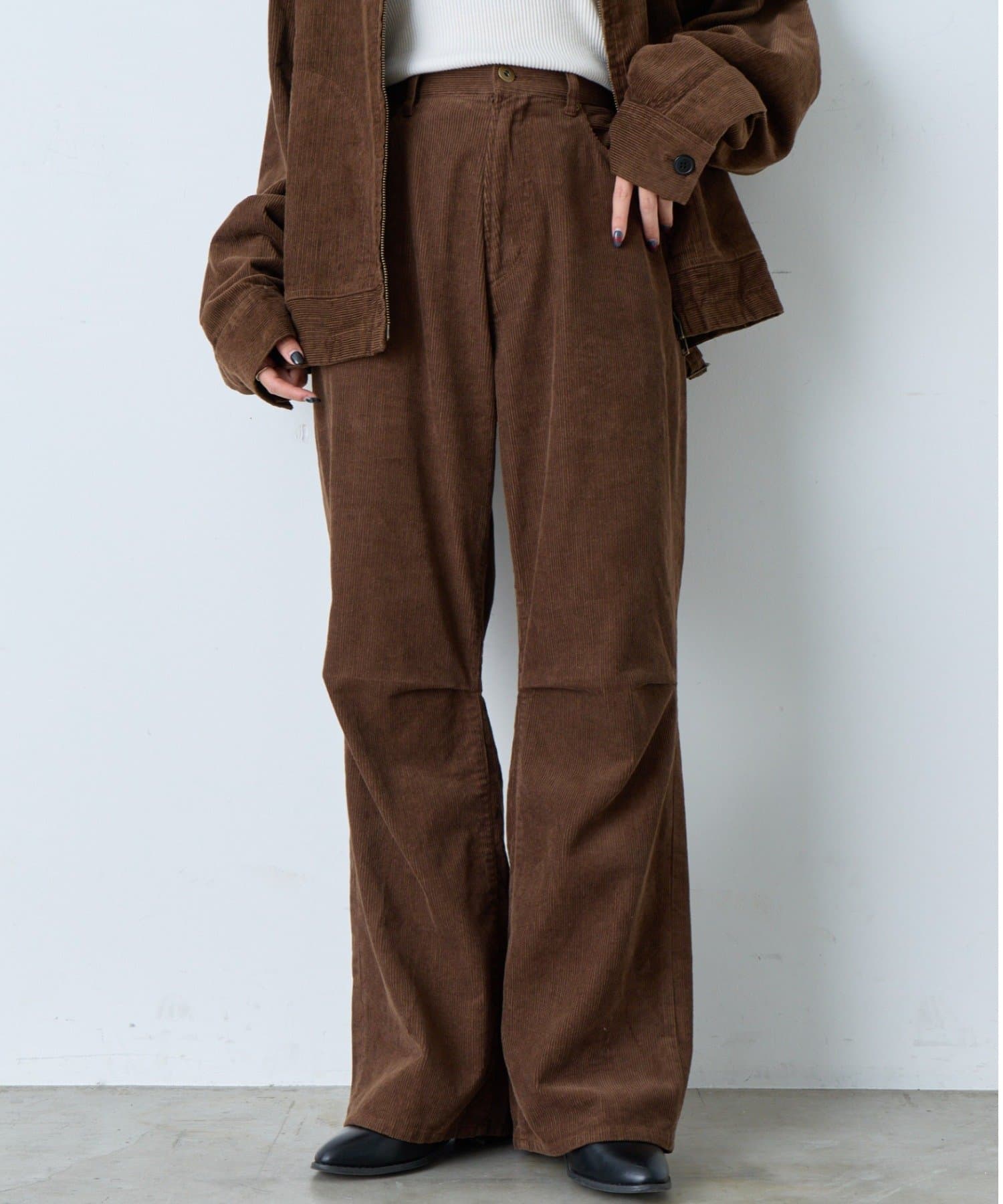 OUTLET(アウトレット) 【Kastane】コーデュロイニータックパンツ
