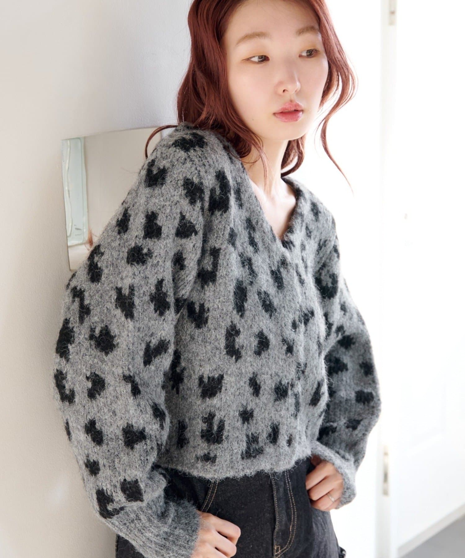 OUTLET(アウトレット) 【Kastane】アニマルニットカーディガン