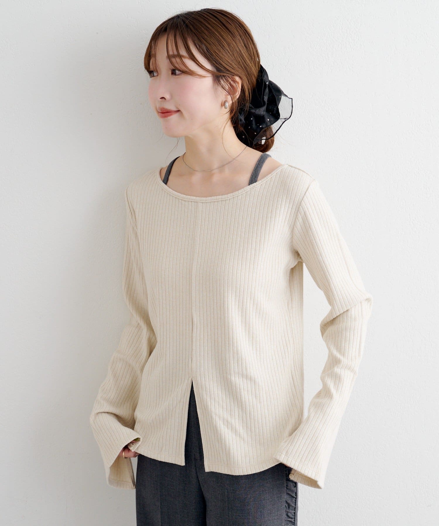 るび⭐︎ページ Kastane】ラメリブスリットトップス | OUTLET(アウトレット)レディース