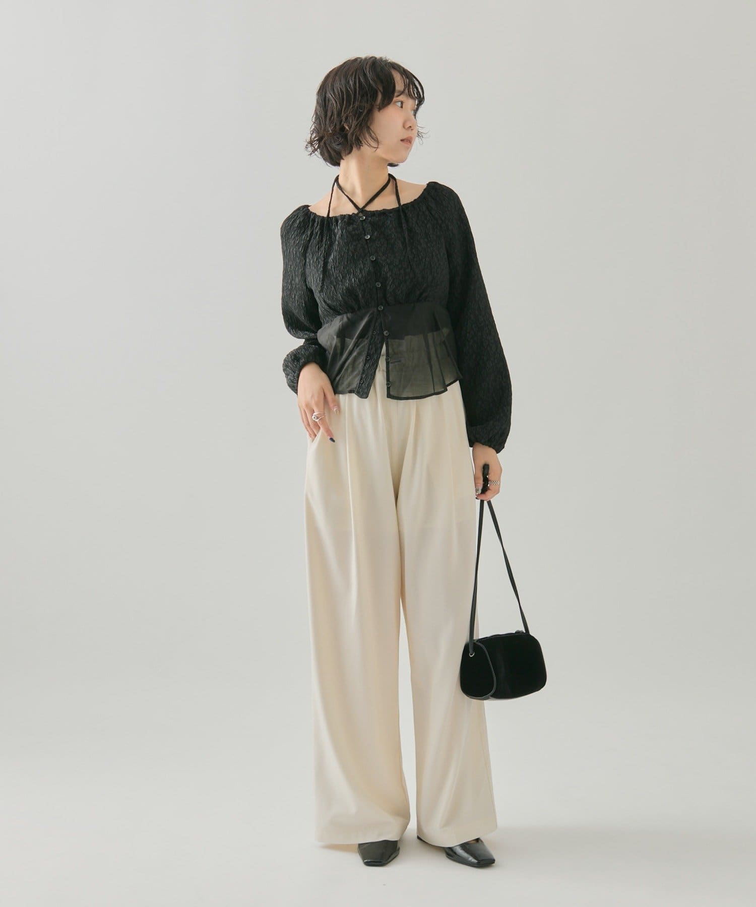 OUTLET(アウトレット) 【mystic】シアーコルセットブラウス