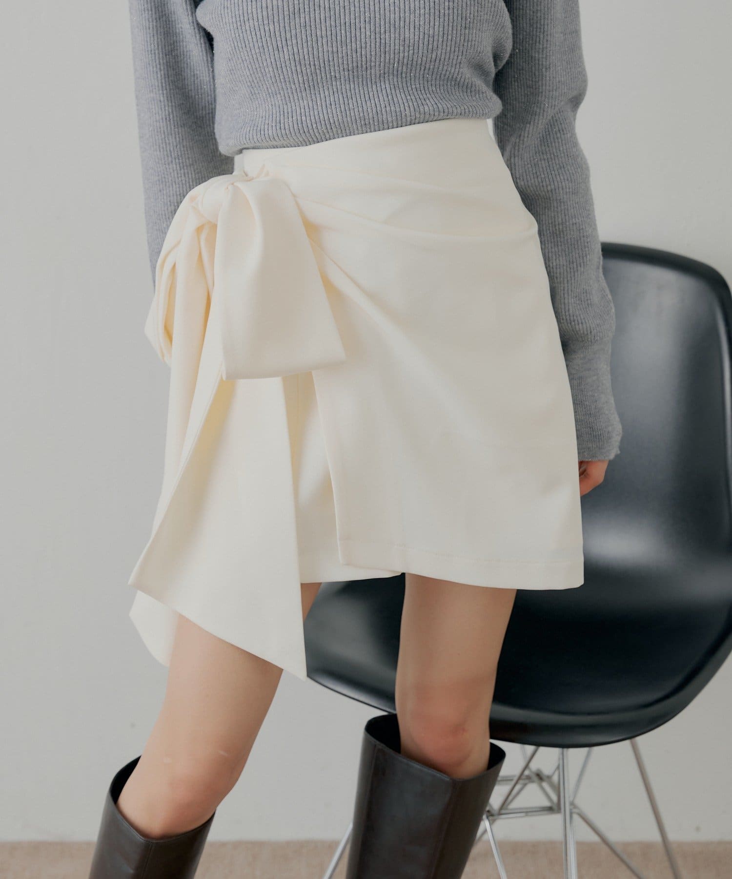 OUTLET(アウトレット) 【Chico】リボンラップスカート+スラックスハーフパンツ