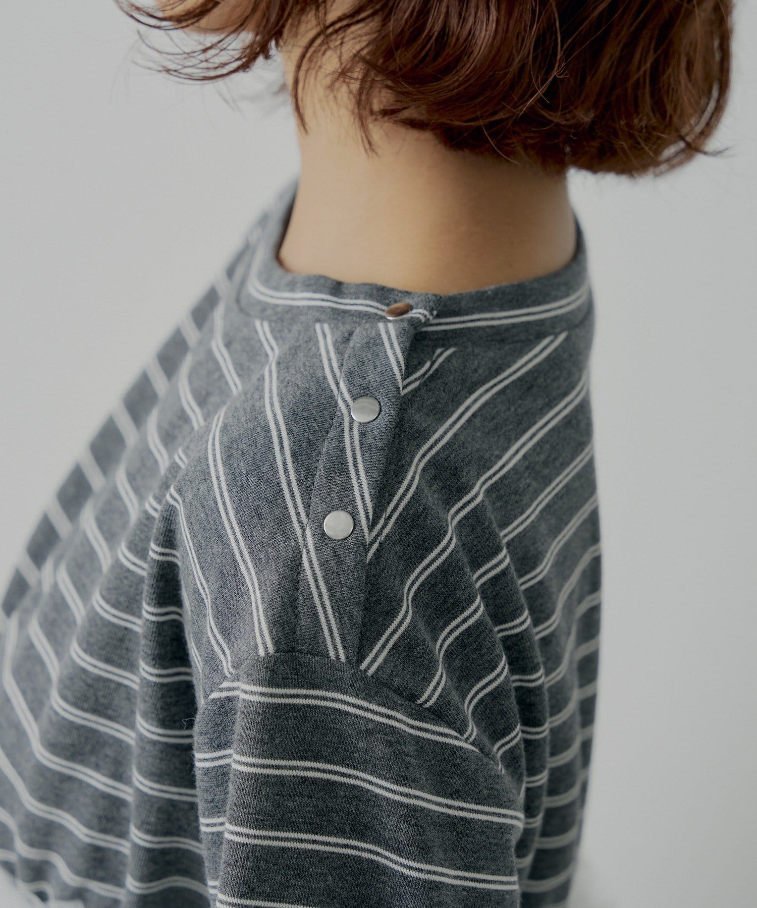 OUTLET(アウトレット) 【Chico】ボリュームチュールドッキングボーダーペプラムトップス