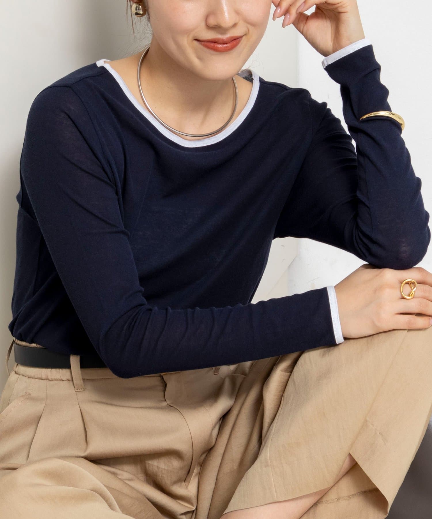 NOLLEY'S(ノーリーズ) シアー配色ロンＴ