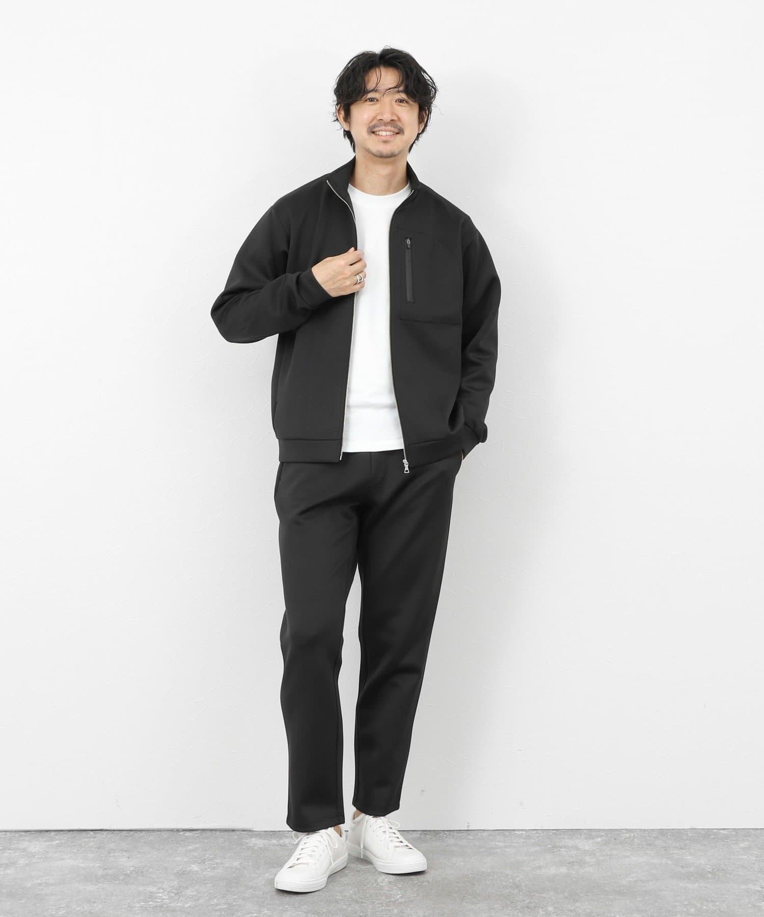 NOLLEY'S(ノーリーズ) 《セットアップ対応》ダブルニットZIPスタンドカラー