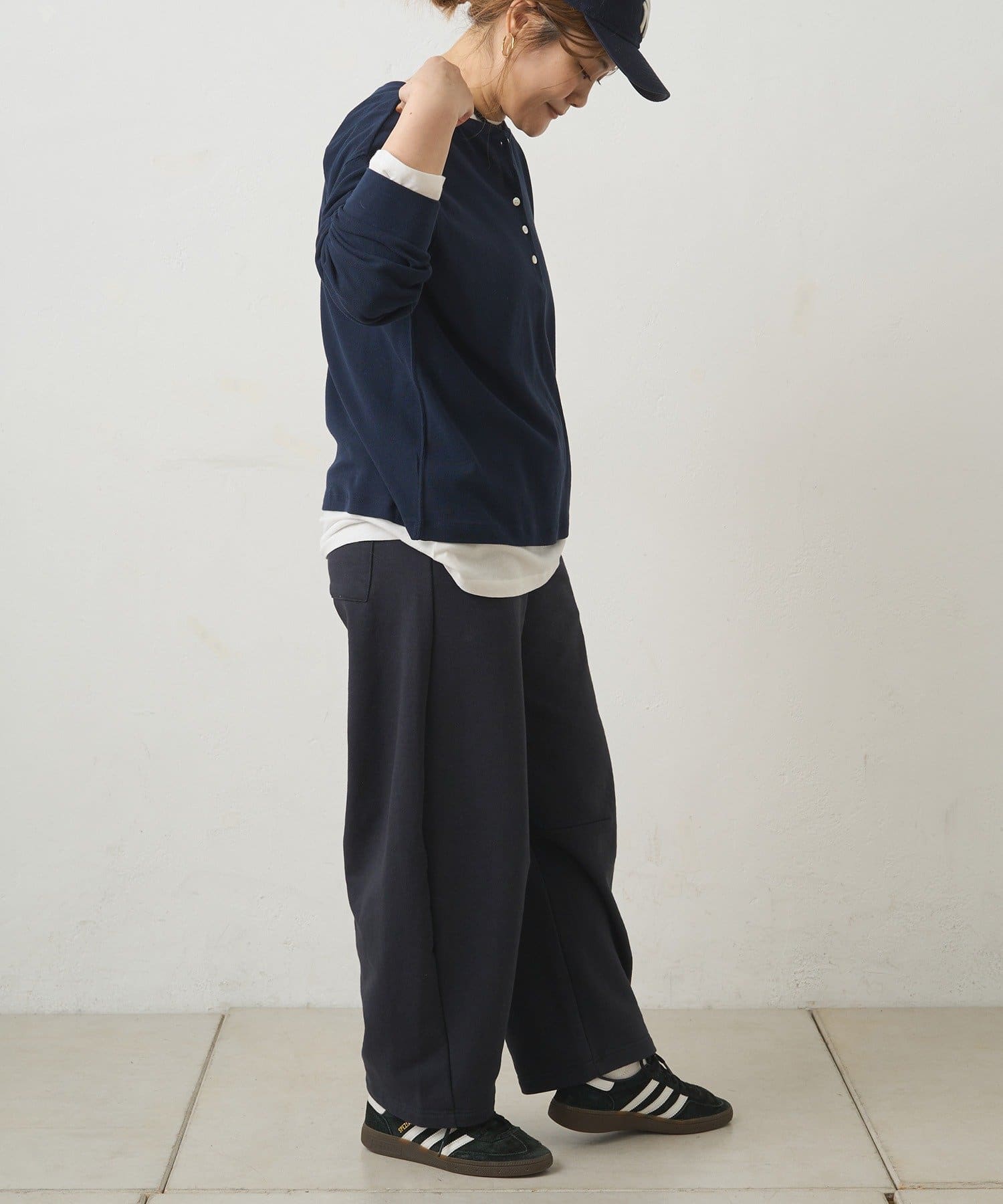 PUAL CE CIN(ピュアルセシン) 前後2WAYシアーワッフルカットソー