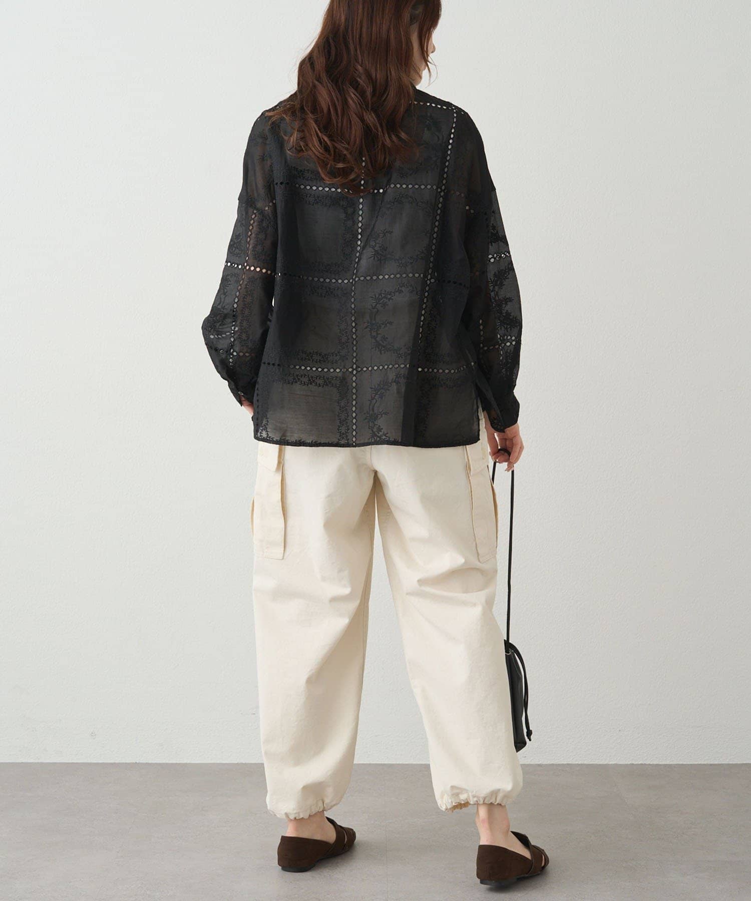 PUAL CE CIN(ピュアルセシン) パッチワーク刺繍レースブラウス