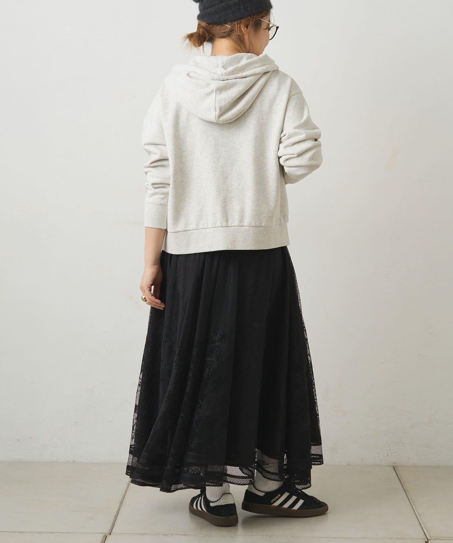 PUAL CE CIN(ピュアルセシン) 【手洗い可能】成形レース スカート