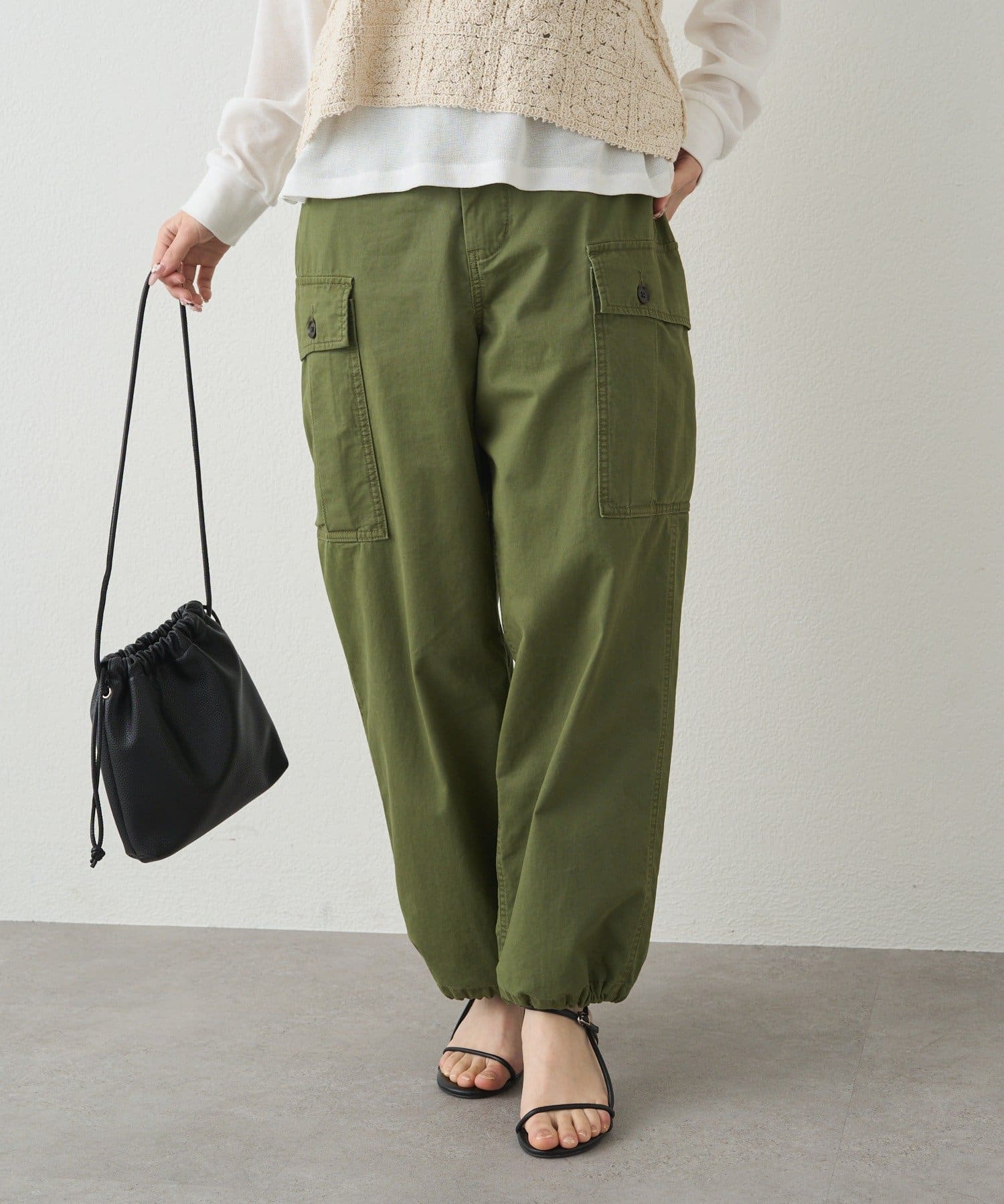 PUAL CE CIN(ピュアルセシン) バルーンシルエットカーゴパンツ