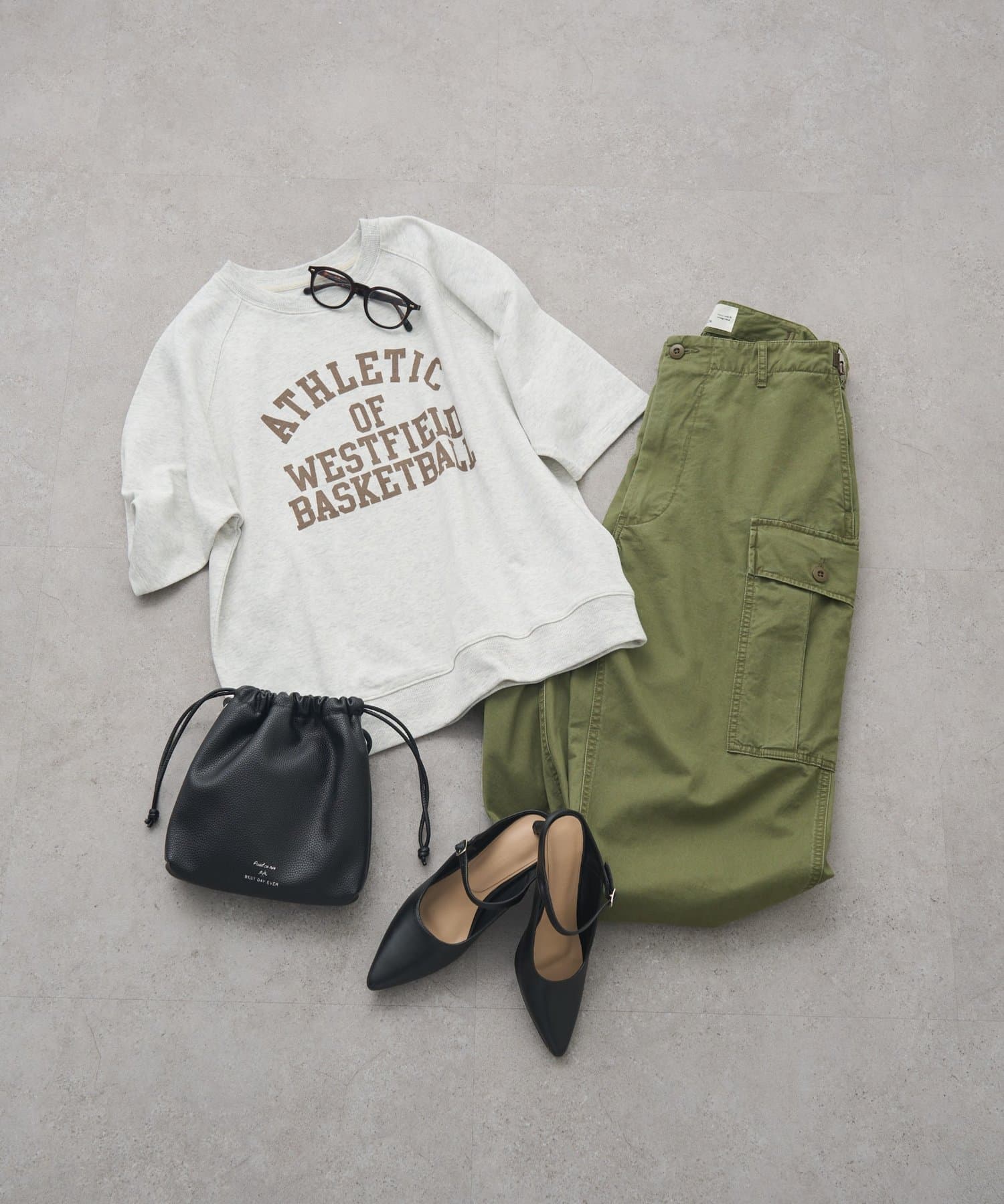 PUAL CE CIN(ピュアルセシン) バルーンシルエットカーゴパンツ