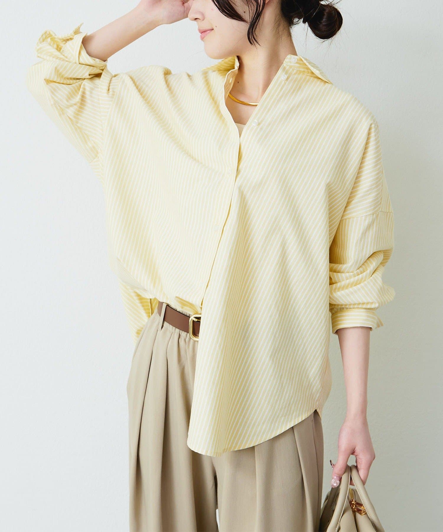 PUAL CE CIN(ピュアルセシン) ストライプオックスシャツ