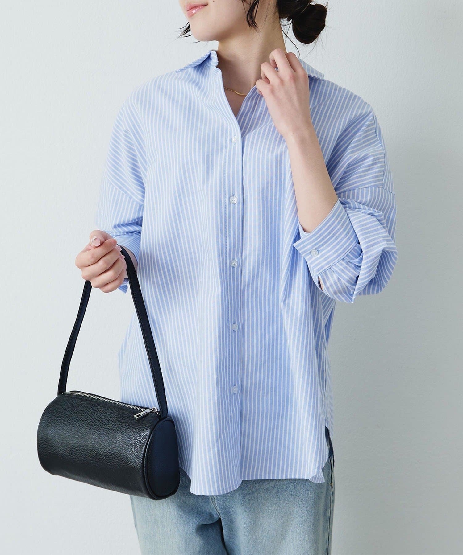 PUAL CE CIN(ピュアルセシン) ストライプオックスシャツ