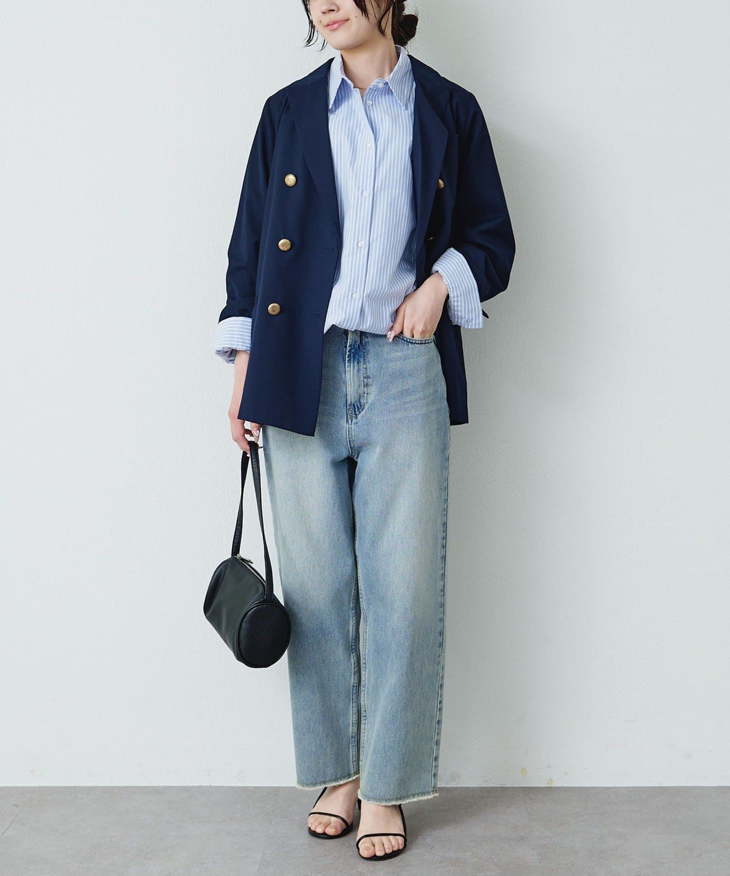 PUAL CE CIN(ピュアルセシン) ストライプオックスシャツ