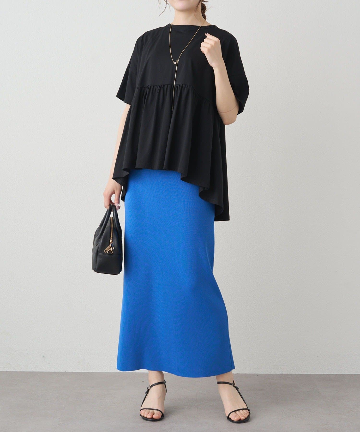 PUAL CE CIN(ピュアルセシン) 《リバイバル》【WEB限定/Du noir】バックリボンペプラムTシャツ