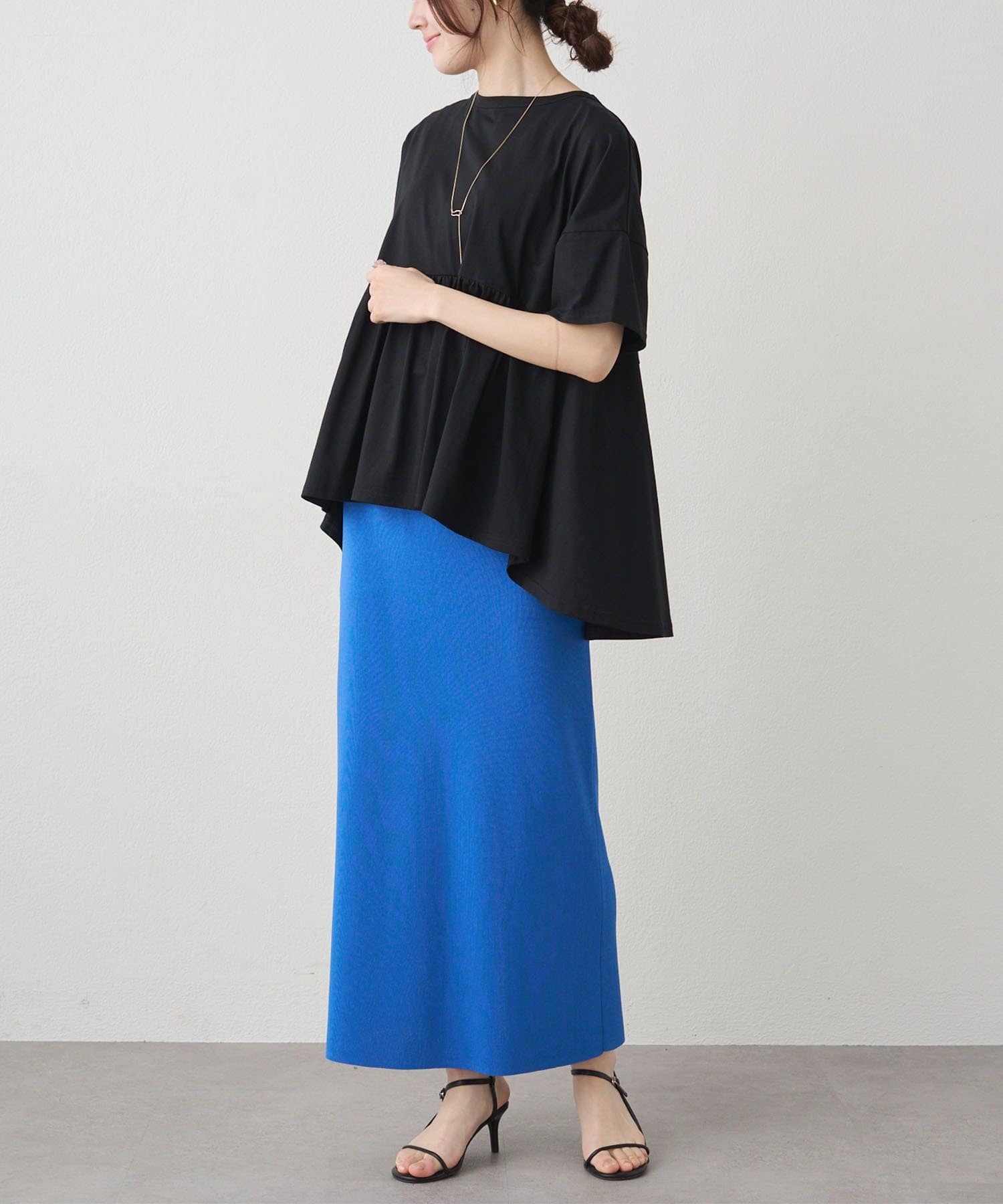 PUAL CE CIN(ピュアルセシン) 《リバイバル》【WEB限定/Du noir】バックリボンペプラムTシャツ