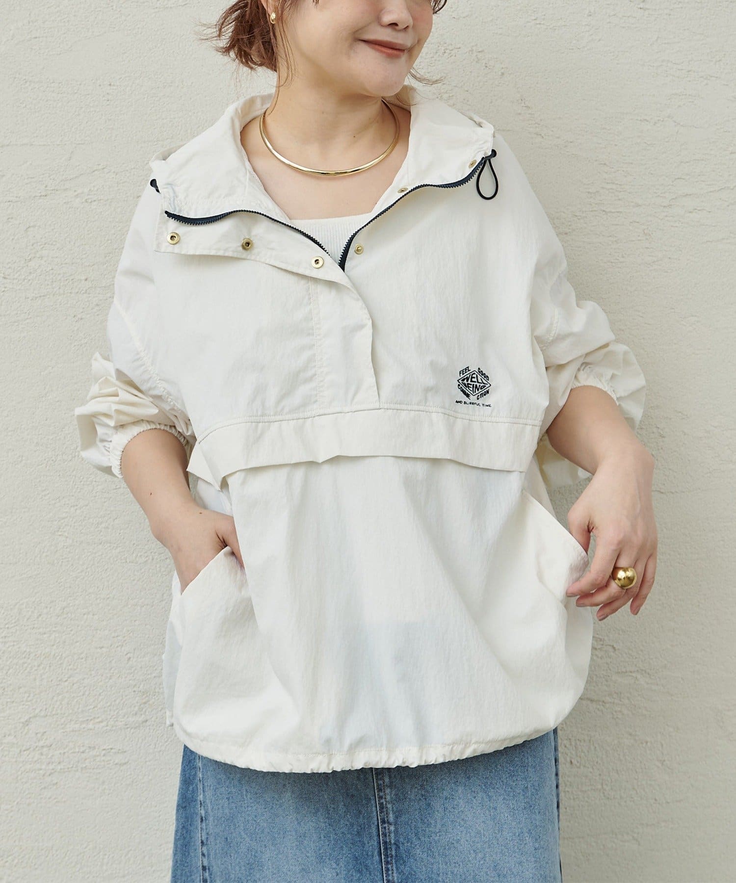 PUAL CE CIN(ピュアルセシン) 【F&B】撥水リサイクルナイロンアノラックパーカー