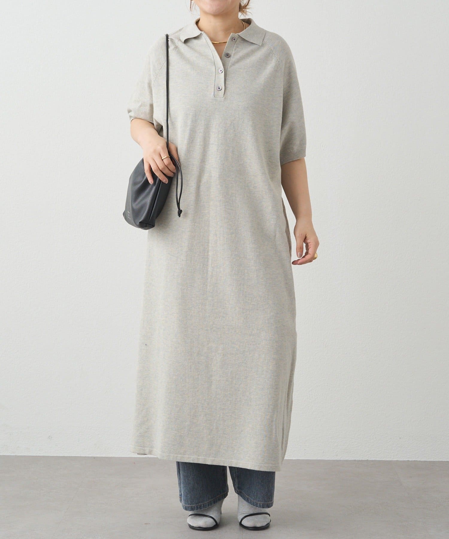 PUAL CE CIN(ピュアルセシン) ニットポロワンピース