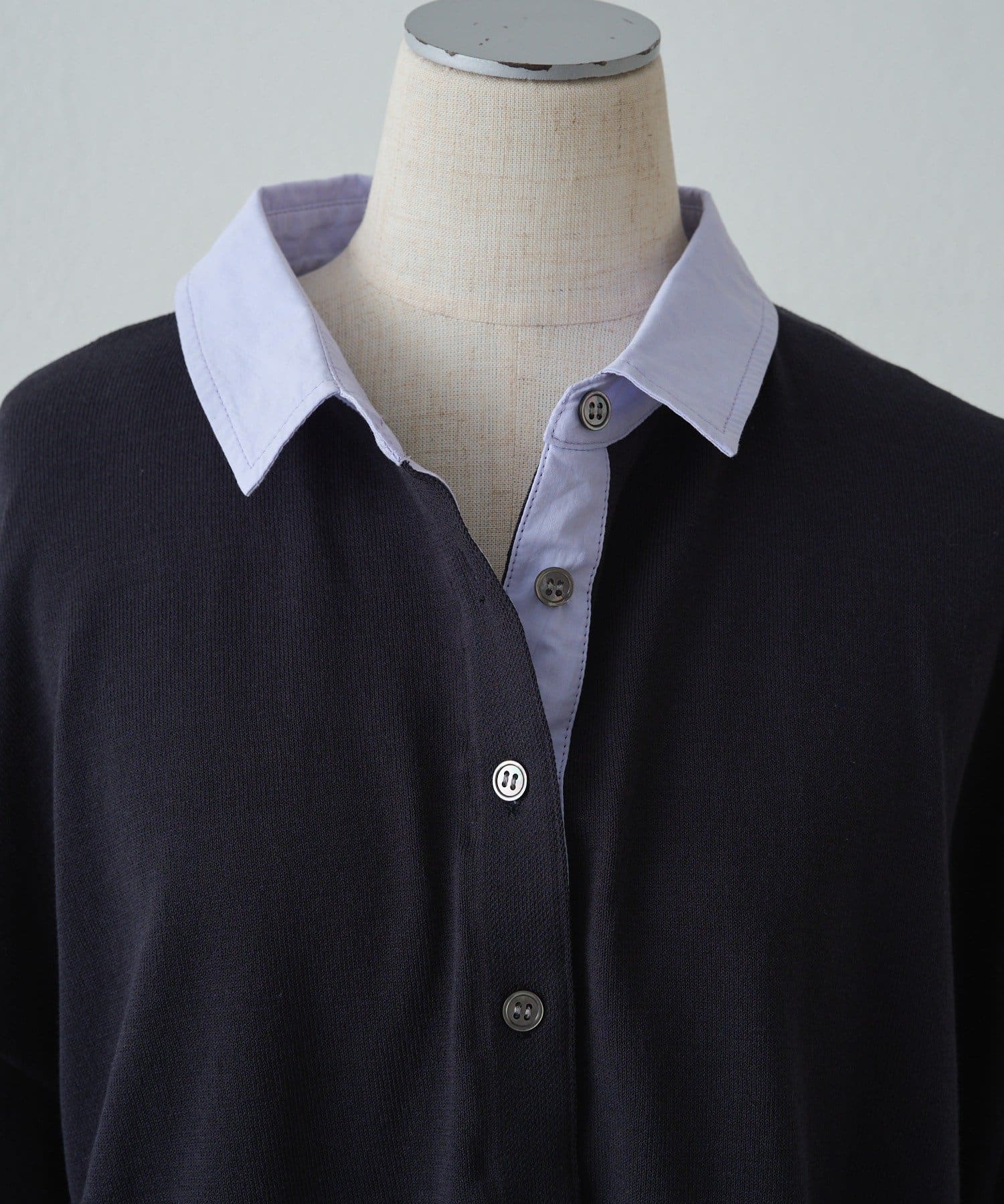 PUAL CE CIN(ピュアルセシン) ブラウスレイヤード風カーディガン