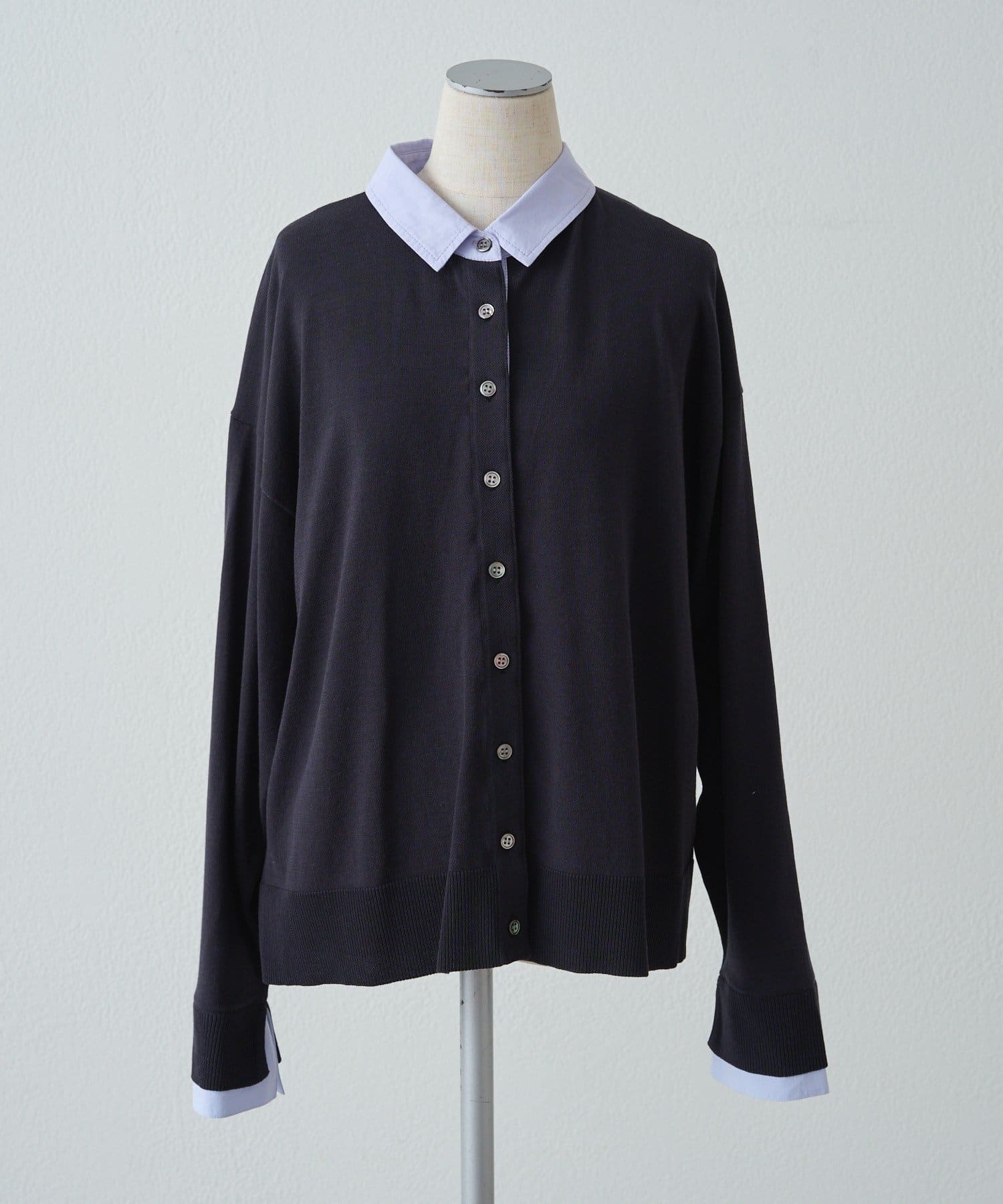 PUAL CE CIN(ピュアルセシン) ブラウスレイヤード風カーディガン