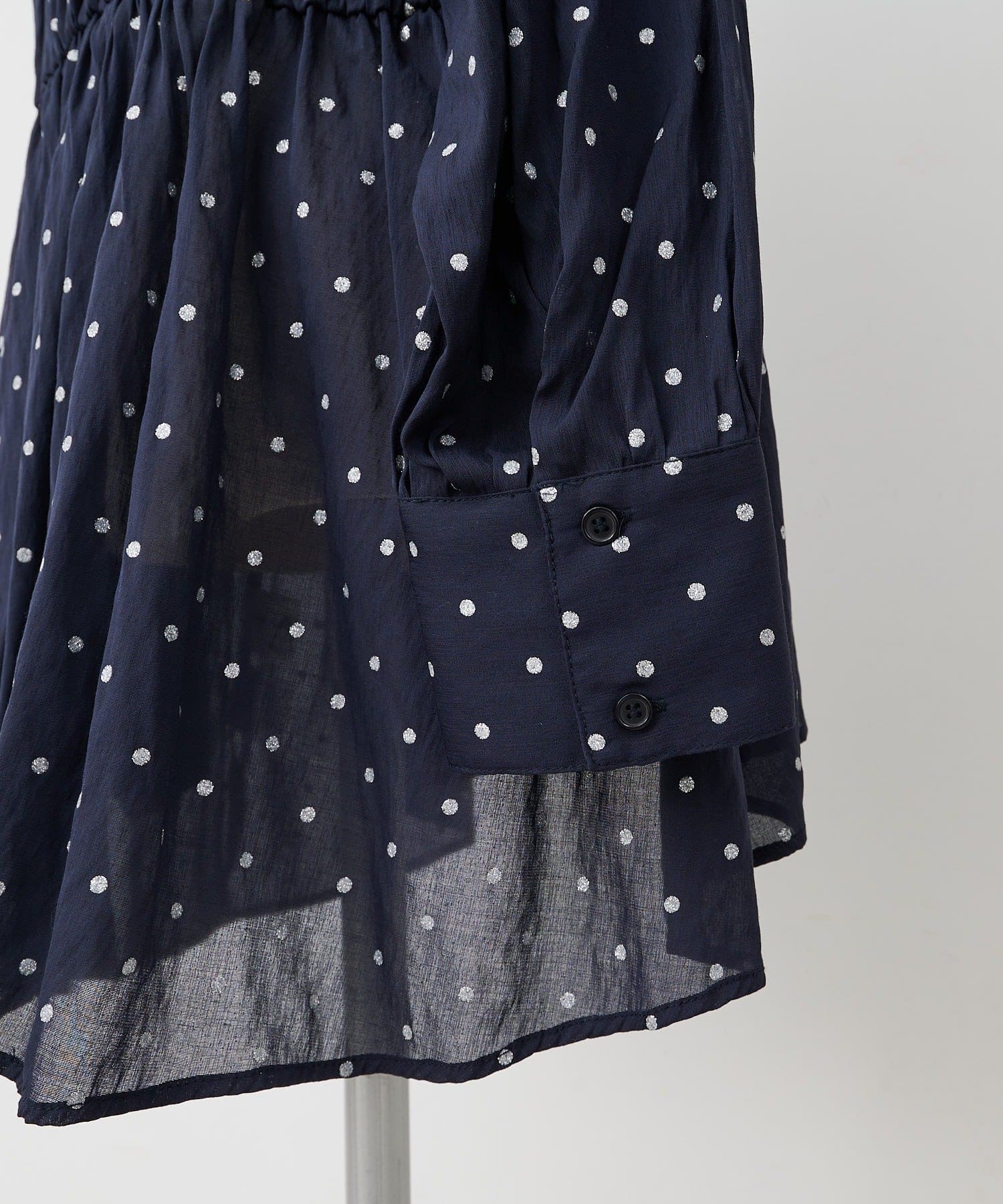 PUAL CE CIN(ピュアルセシン) グリッタードットペプラムブラウス