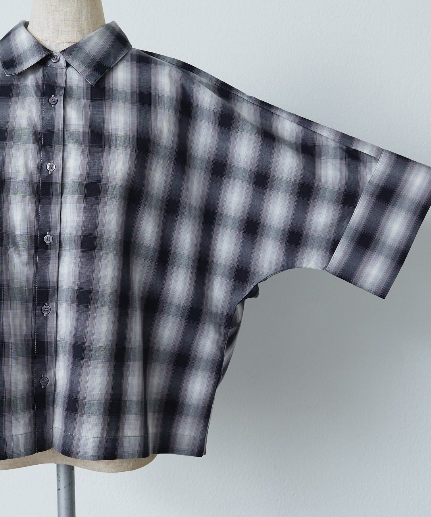 PUAL CE CIN(ピュアルセシン) ロールアップチェックシャツ