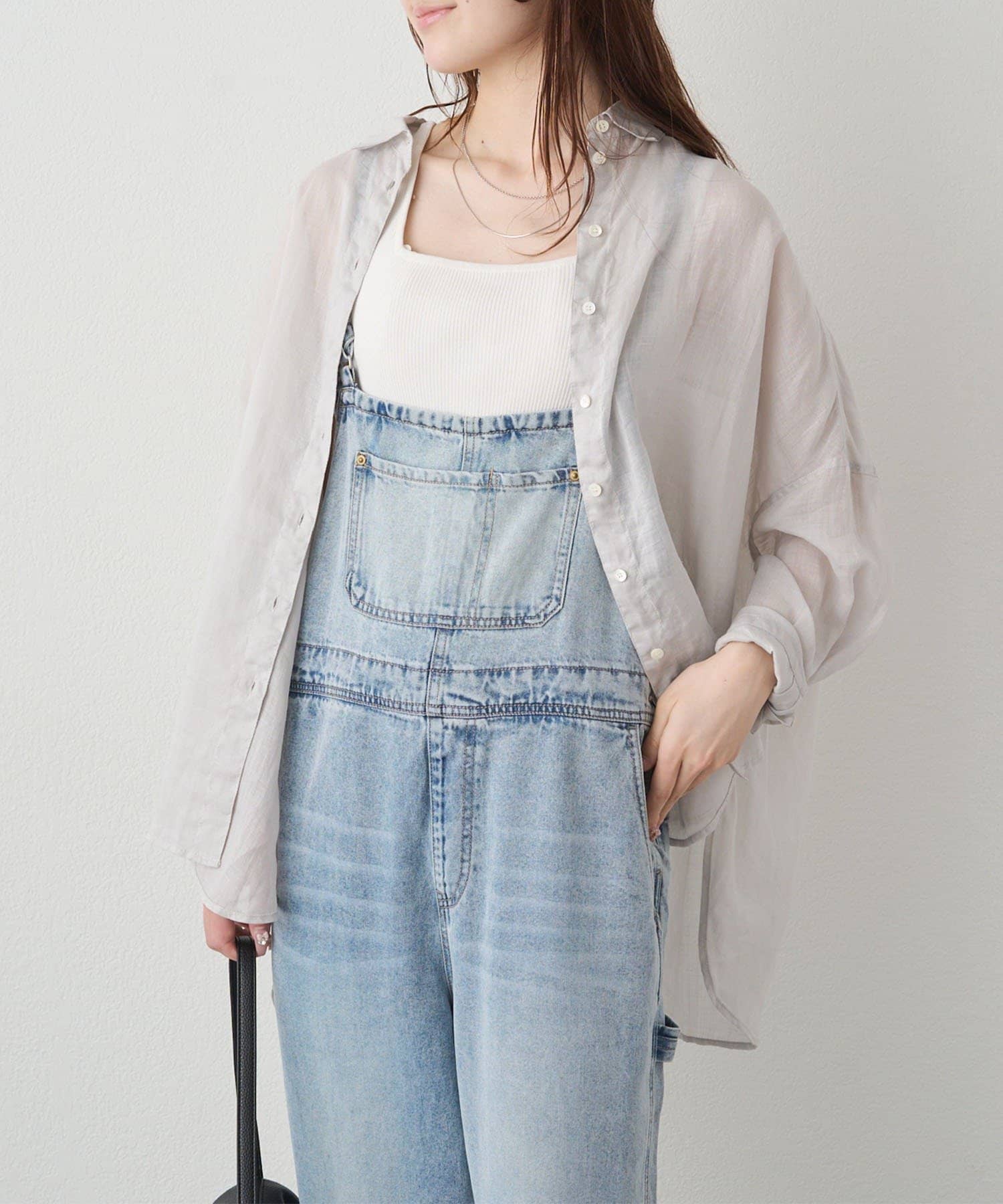 PUAL CE CIN(ピュアルセシン) 【新色登場/リバイバル】ラミーオーバーシャツブラウス