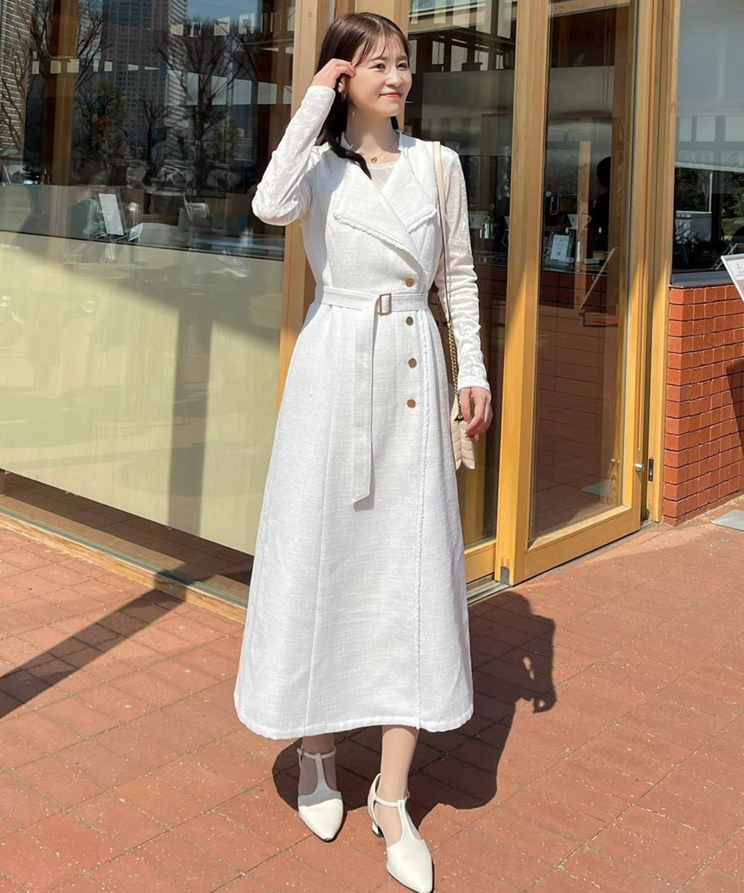 NICE CLAUP / OLIVE des OLIVE OUTLET(ナイスクラップ  / オリーブ デ オリーブ アウトレット) 【one after another】ノースリロングジレワンピ