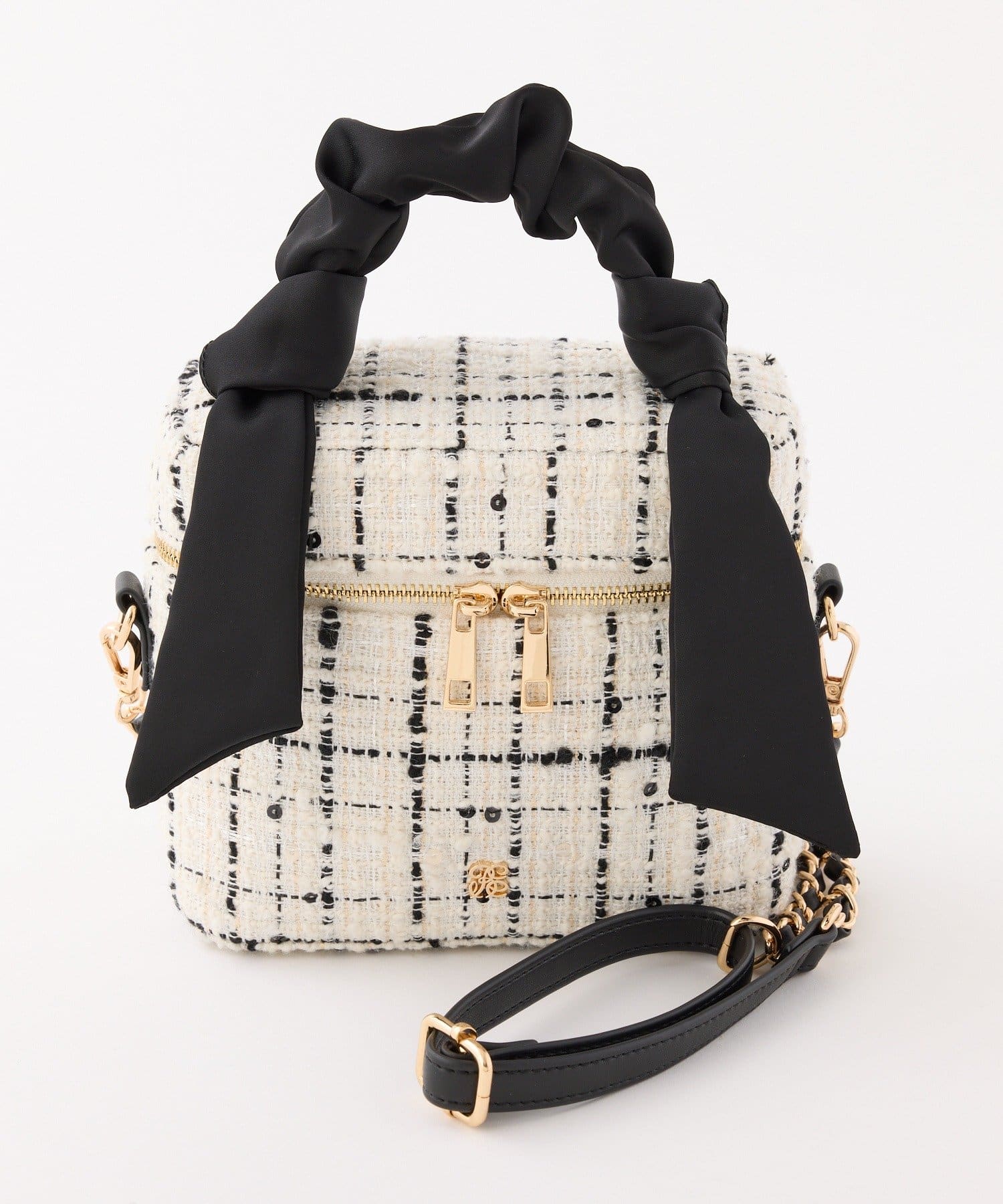 one after another NICE CLAUP(ワンアフターアナザー ナイスクラップ) ギャザーハンドルツイードバニティバッグ