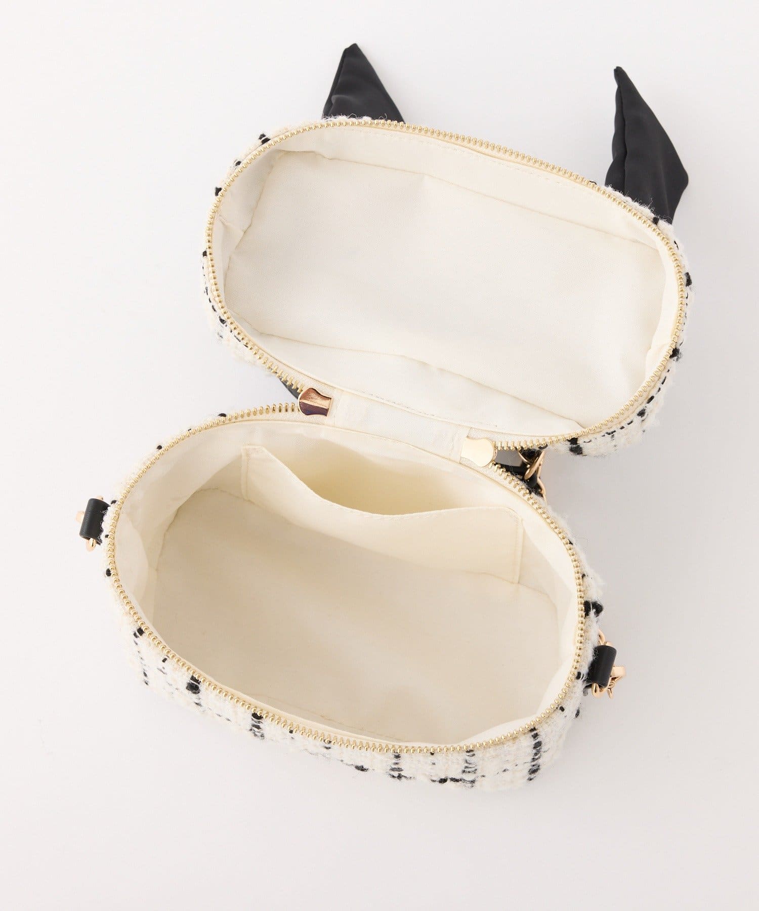 one after another NICE CLAUP(ワンアフターアナザー ナイスクラップ) ギャザーハンドルツイードバニティバッグ