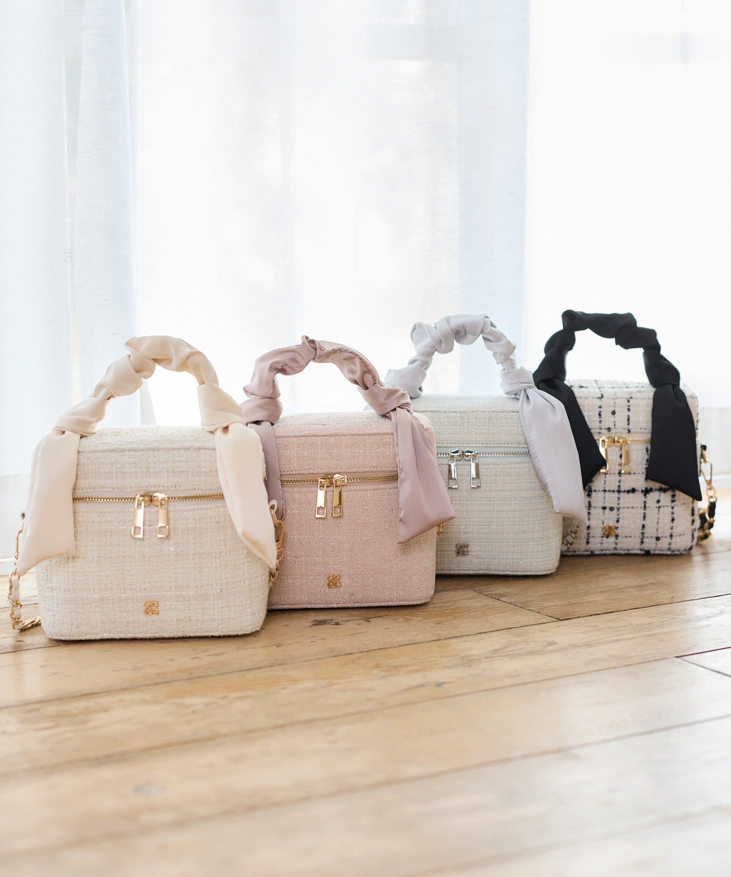 one after another NICE CLAUP(ワンアフターアナザー ナイスクラップ) ギャザーハンドルツイードバニティバッグ