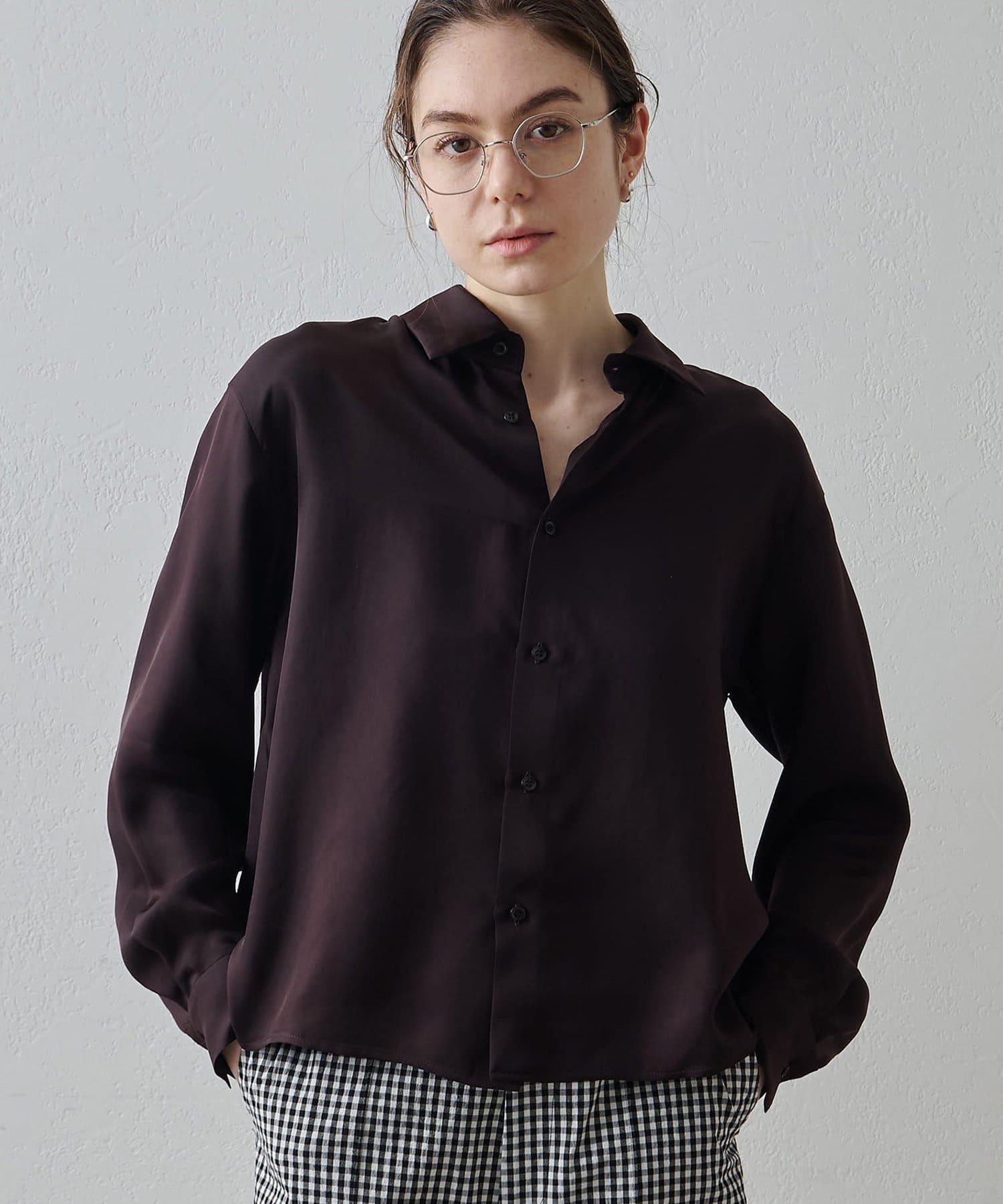 Whim Gazette(ウィム ガゼット) 【Drawing Numbers】キュプラロングスリーブシャツ