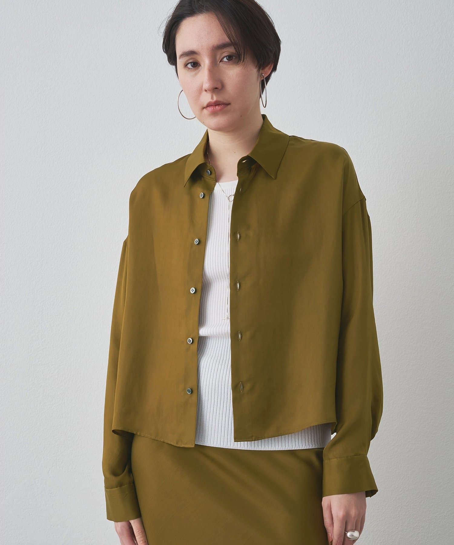 Whim Gazette(ウィム ガゼット) 【Drawing Numbers】キュプラロングスリーブシャツ