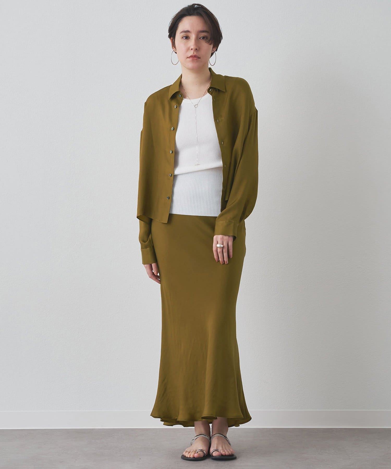 Whim Gazette(ウィム ガゼット) 【Drawing Numbers】キュプラロングスリーブシャツ