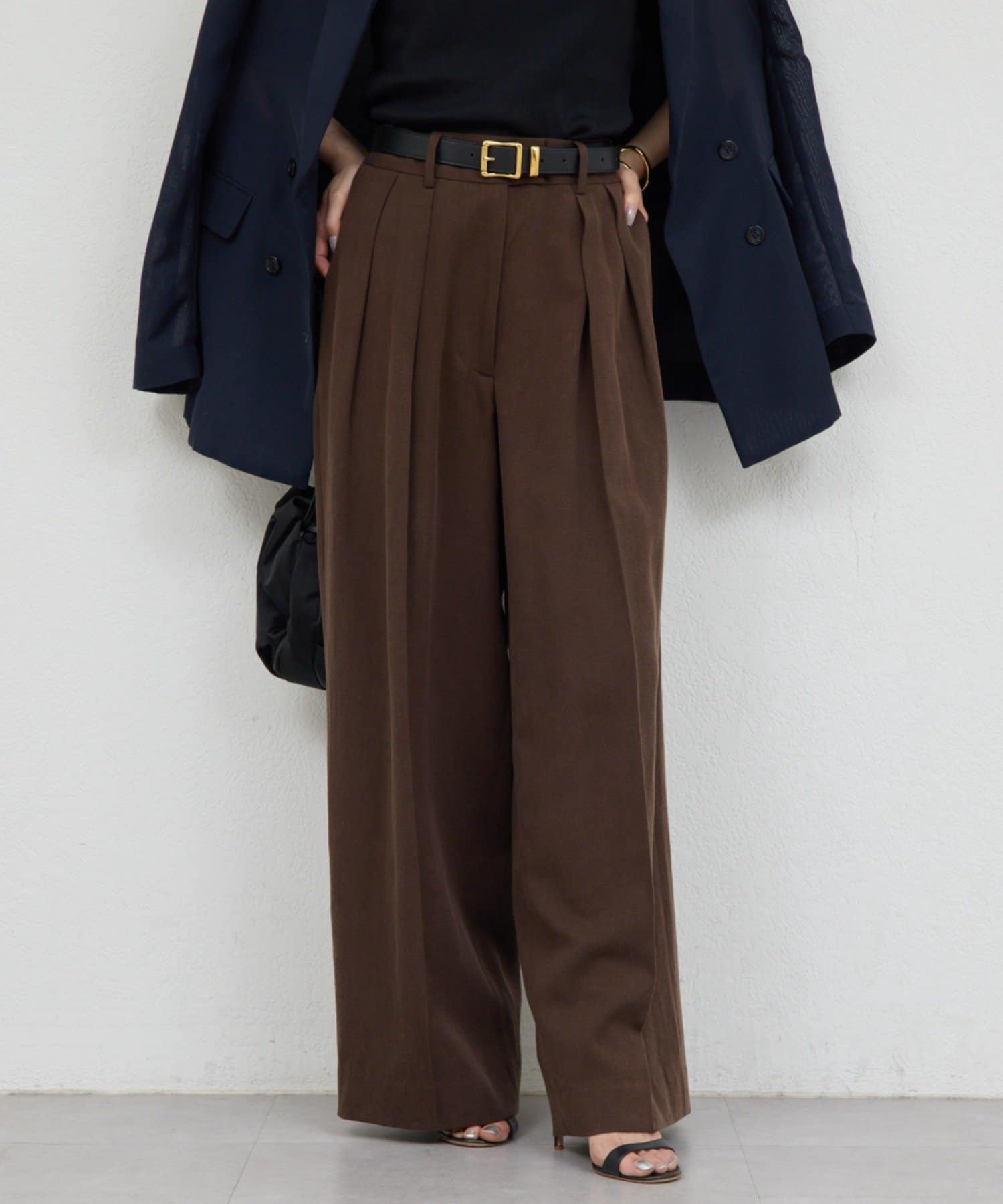 GALLARDAGALANTE(ガリャルダガランテ) リネンダブルタックパンツ