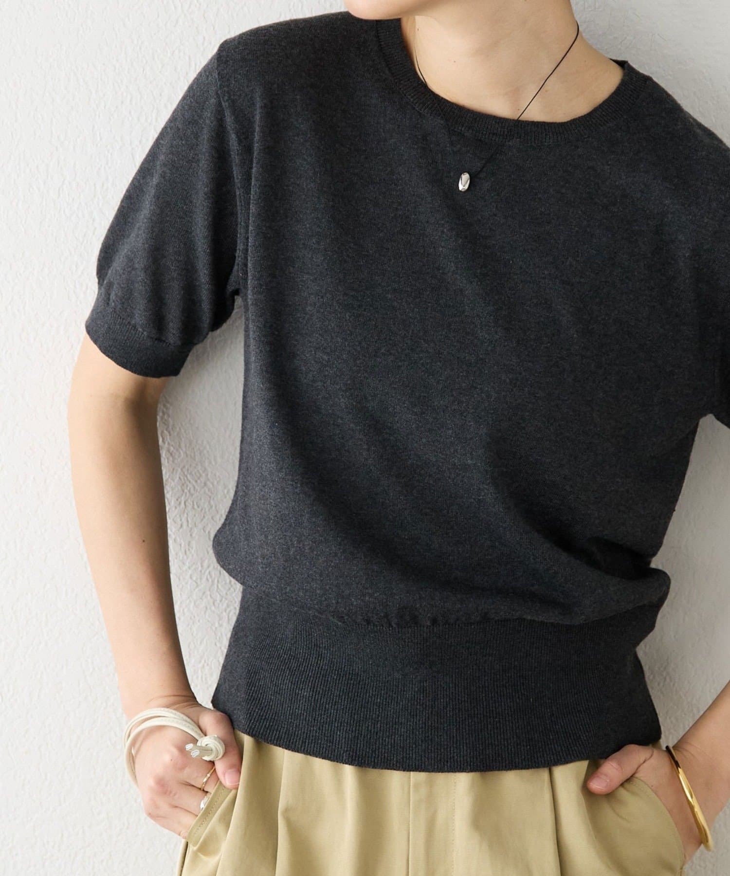 RIVE DROITE(リヴドロワ) 予約【A・MONN(アモン)】HALF SLEEVE KNIT