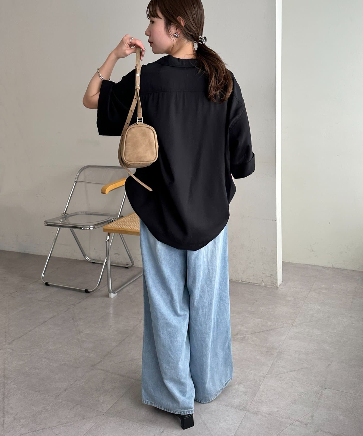 DISCOAT(ディスコート) 【Enlude】リネンライクダブルポケットスキッパーシャツ《ユニセックス》