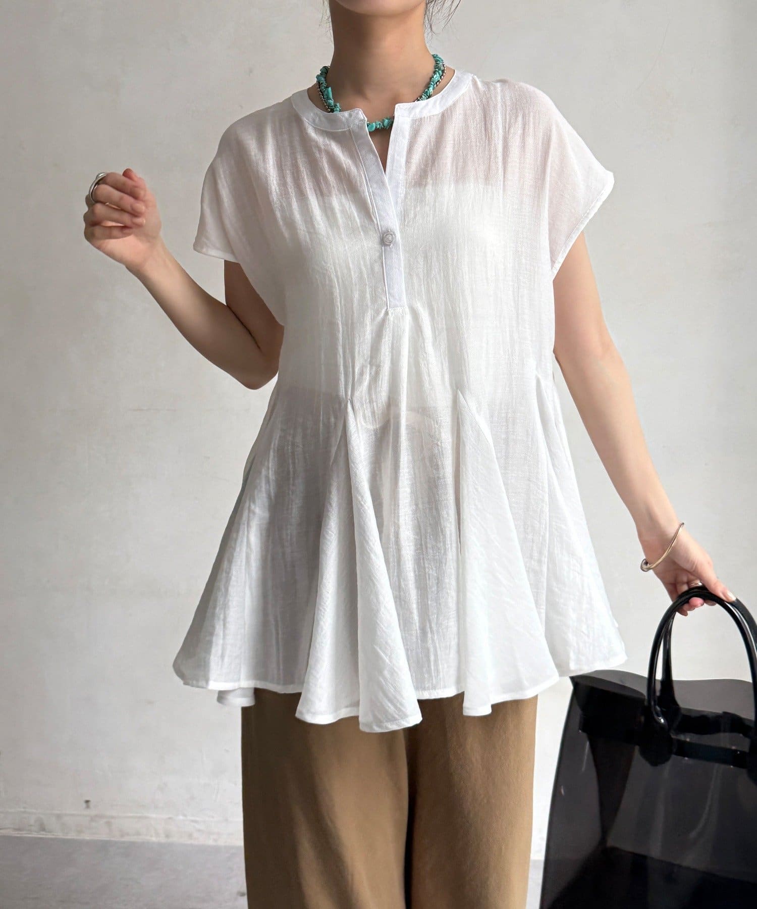 DOUDOU(ドゥドゥ) 【WEB限定】フレンチフレアブラウス