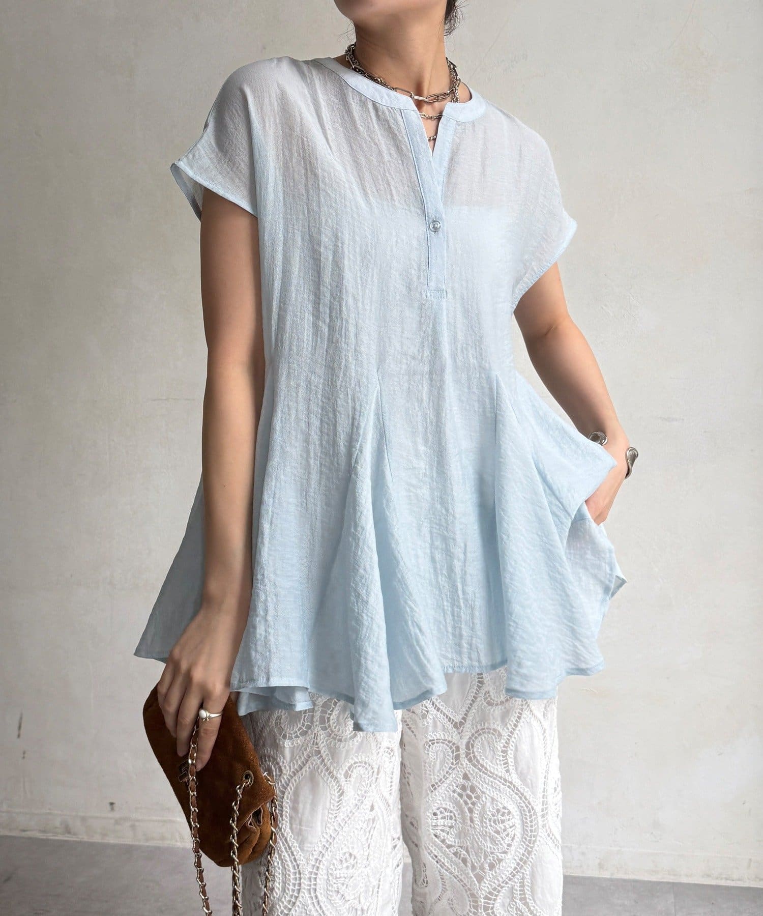 DOUDOU(ドゥドゥ) 【WEB限定】フレンチフレアブラウス