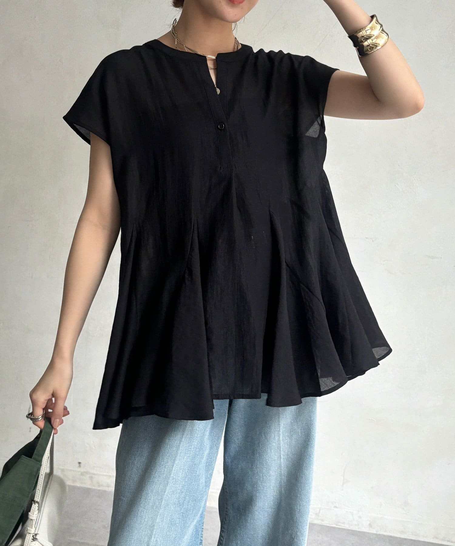 DOUDOU(ドゥドゥ) 【WEB限定】フレンチフレアブラウス