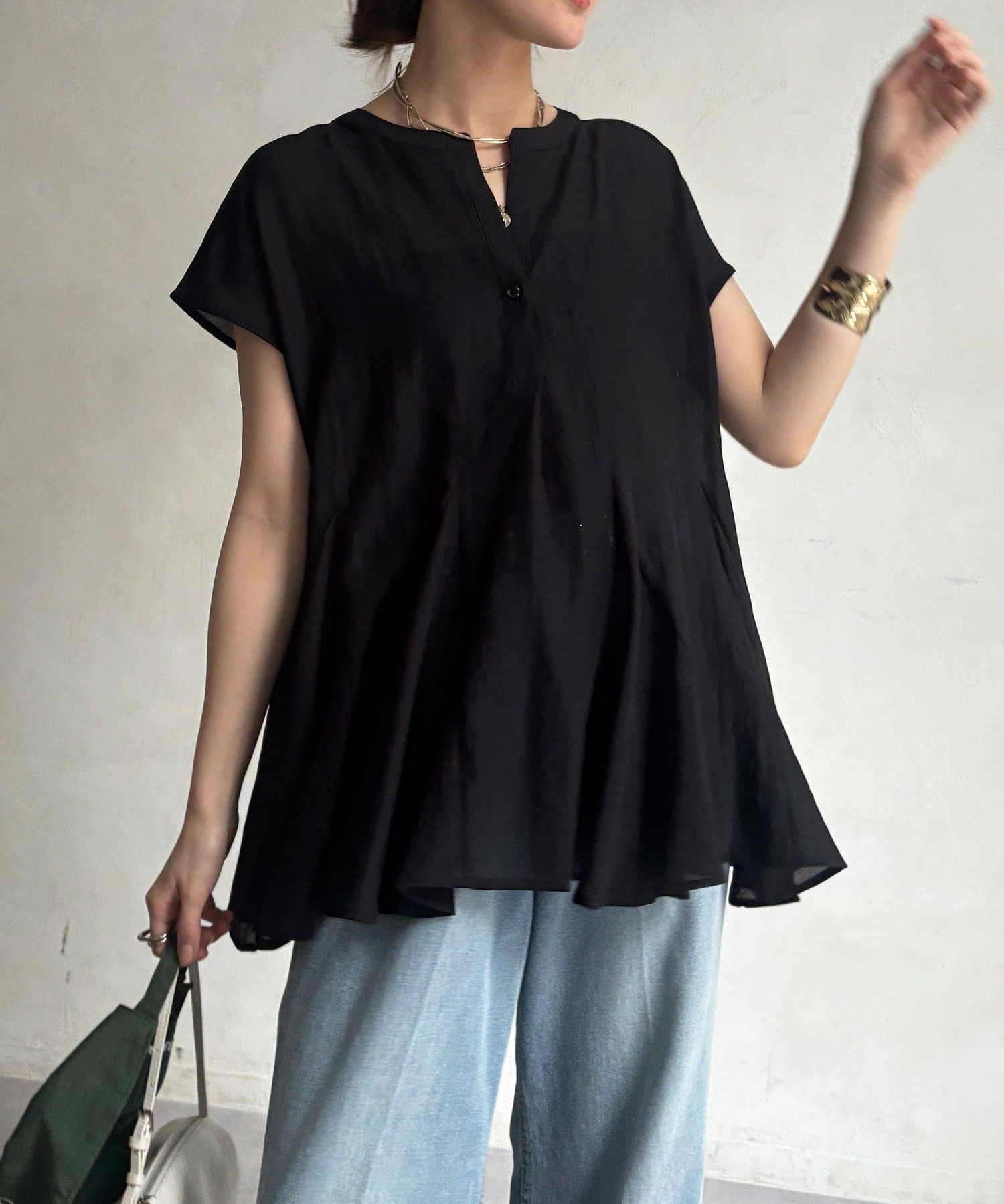 DOUDOU(ドゥドゥ) 【WEB限定】フレンチフレアブラウス