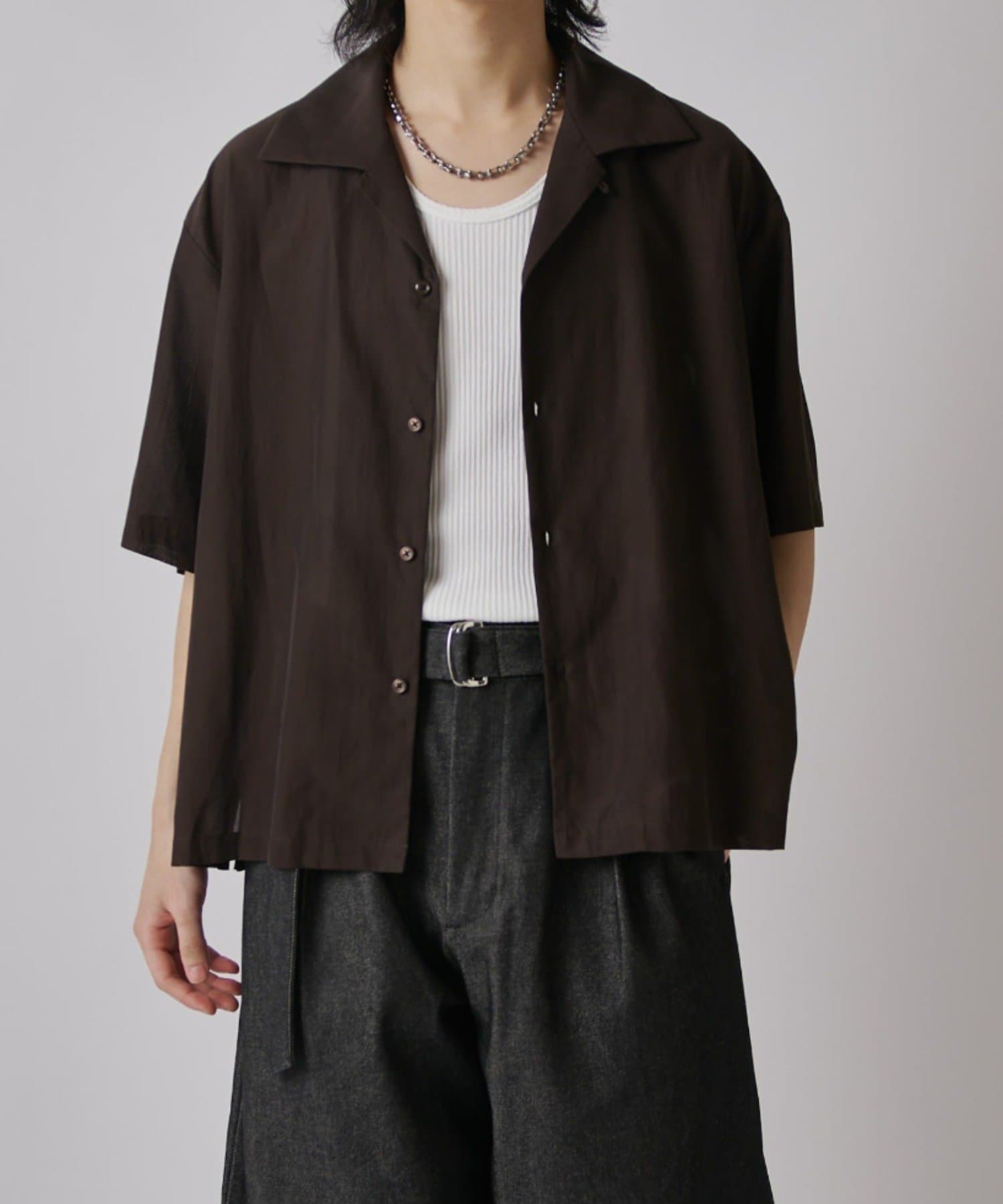 Lui's(ルイス) キュプラ混オープンカラーシャツ