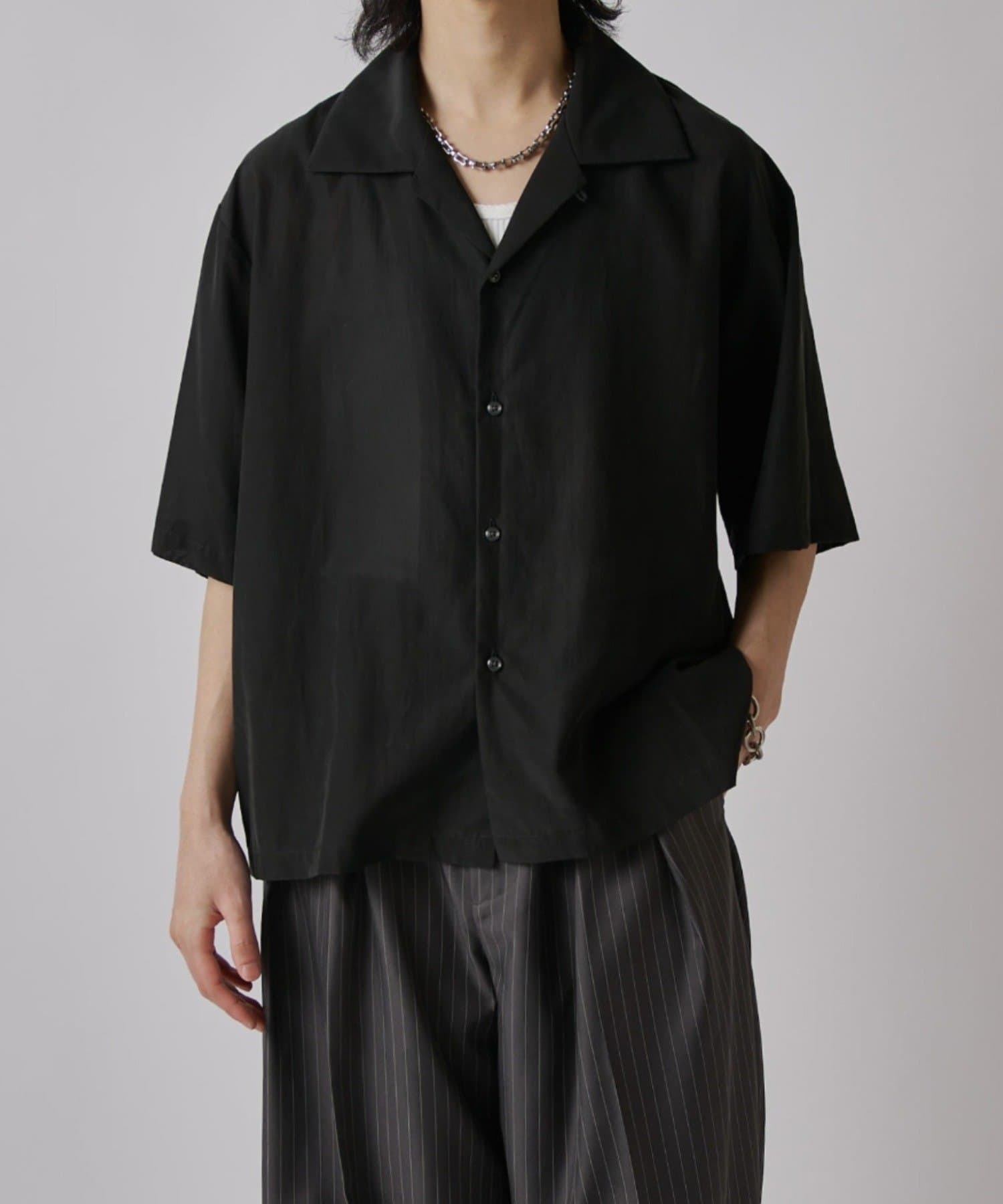 Lui's(ルイス) キュプラ混オープンカラーシャツ