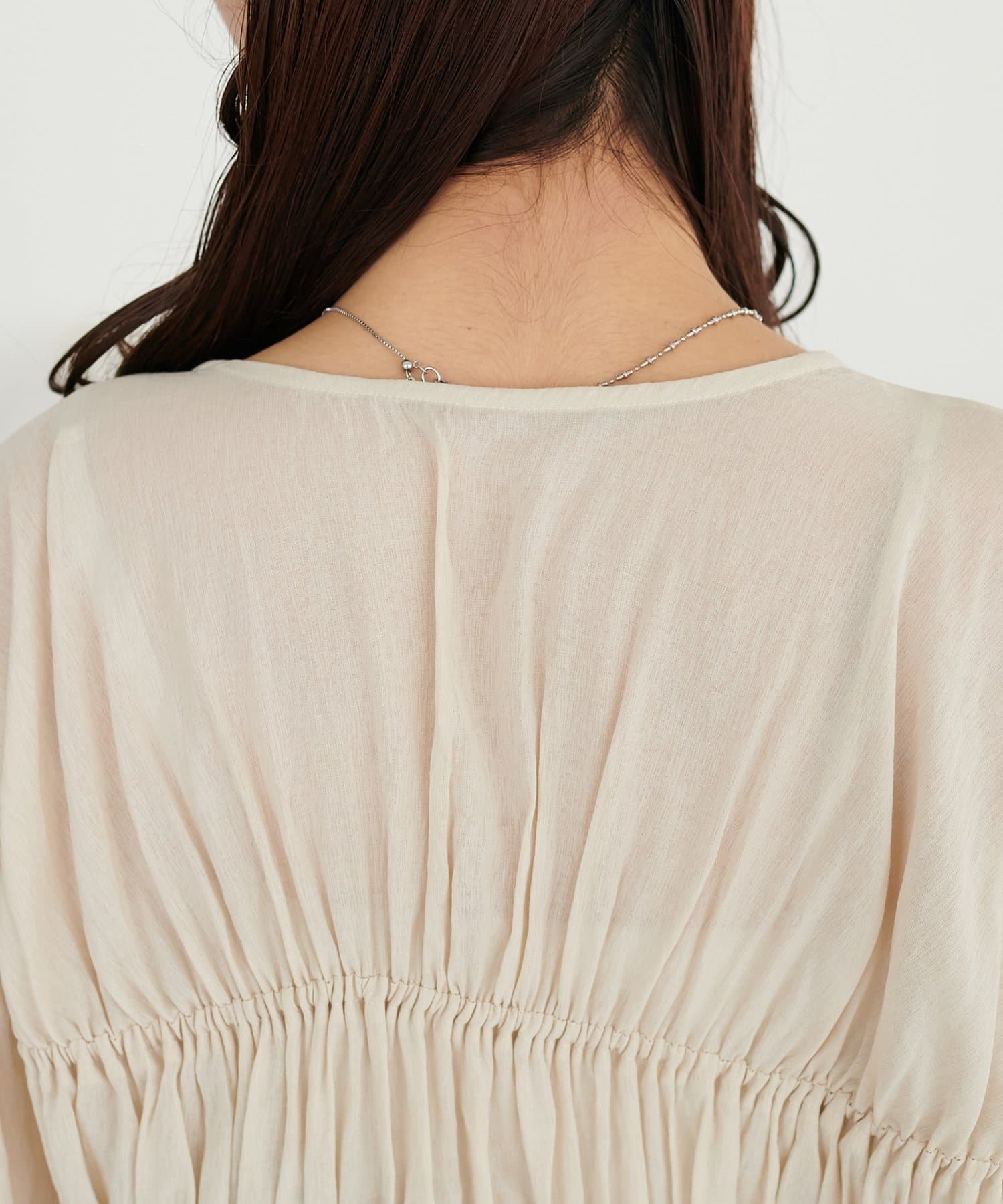 DISCOAT(ディスコート) ボイルギャザー前開きブラウス