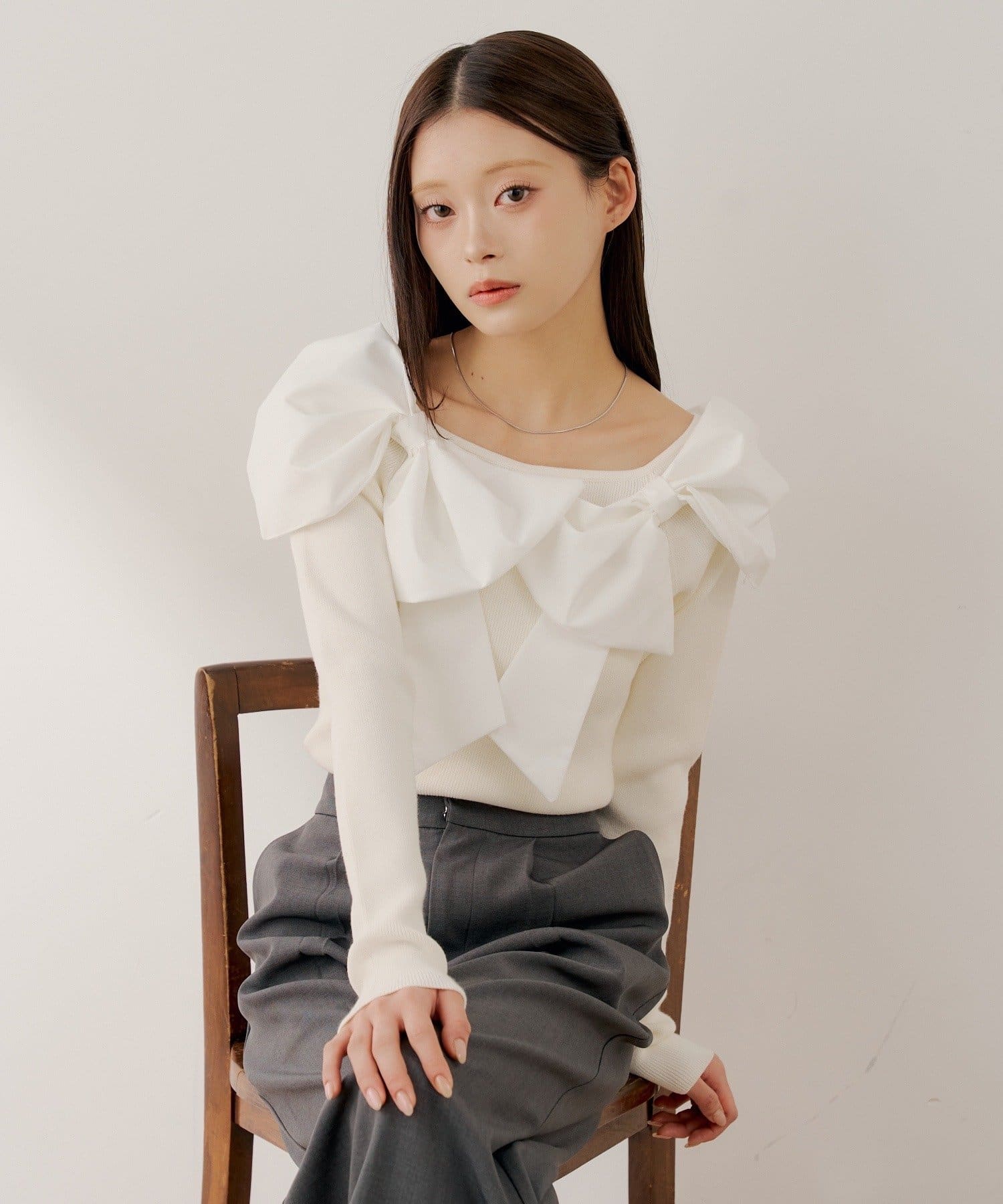 Chico(チコ) お気に入り総選挙【SALON by Chico】ダブルリボンドッキングニット