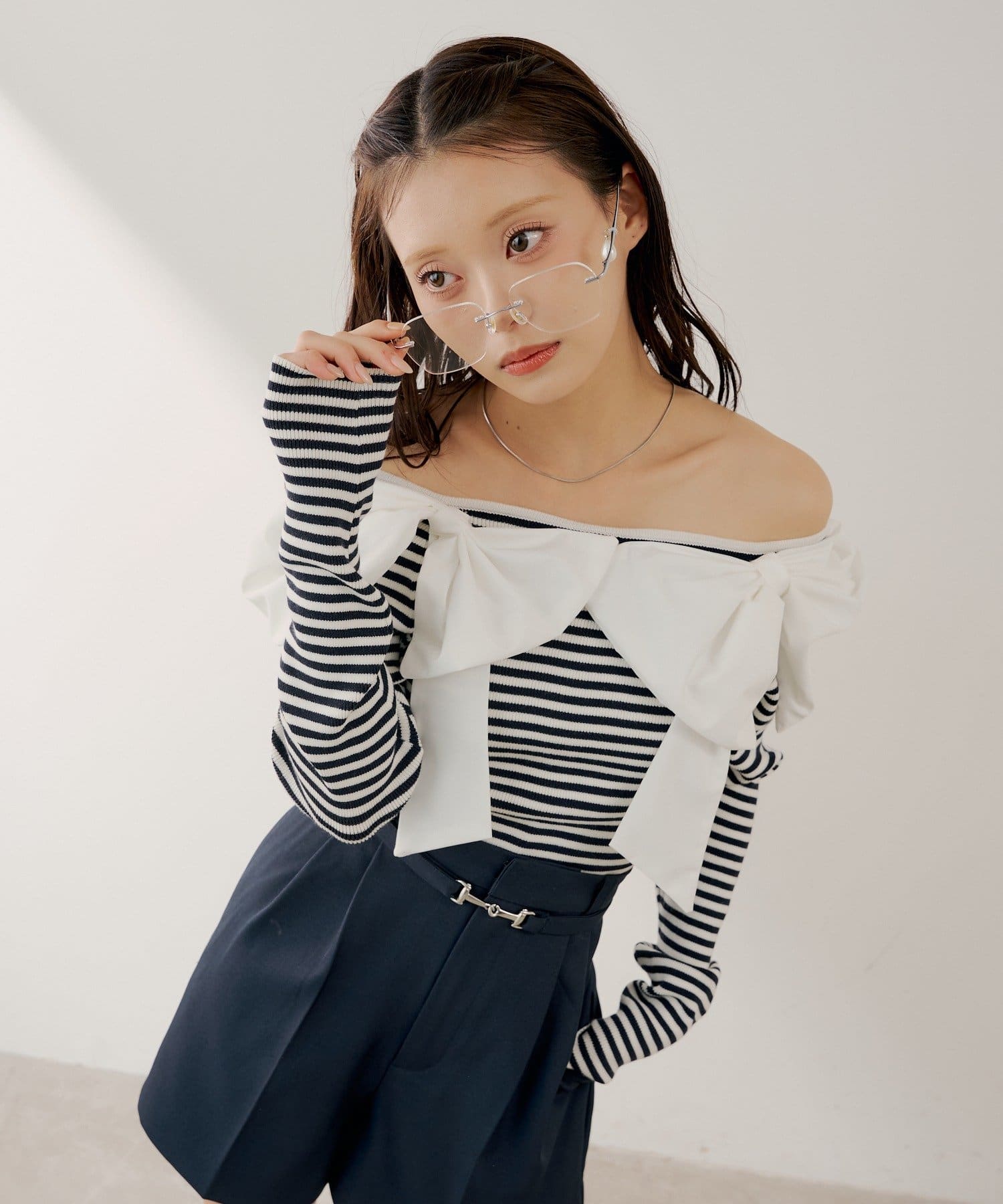 Chico(チコ) お気に入り総選挙【SALON by Chico】ダブルリボンドッキングニット