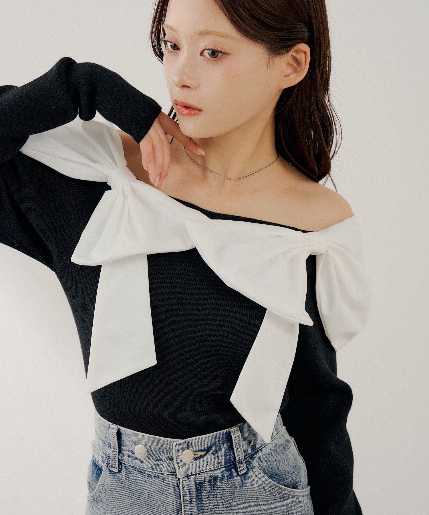 Chico(チコ) お気に入り総選挙【SALON by Chico】ダブルリボンドッキングニット