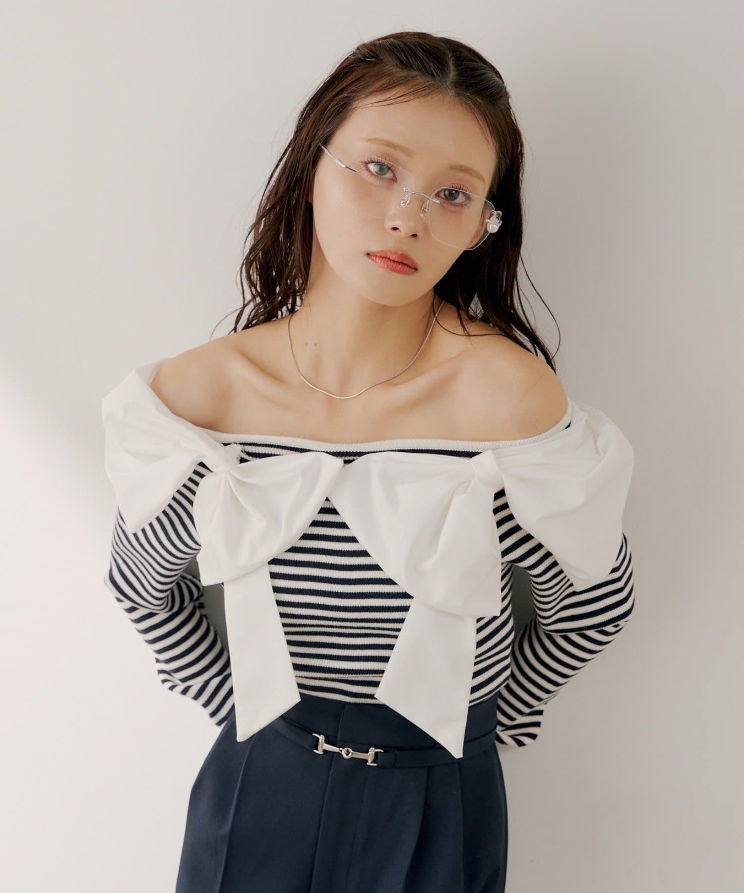 Chico(チコ) お気に入り総選挙【SALON by Chico】ダブルリボンドッキングニット