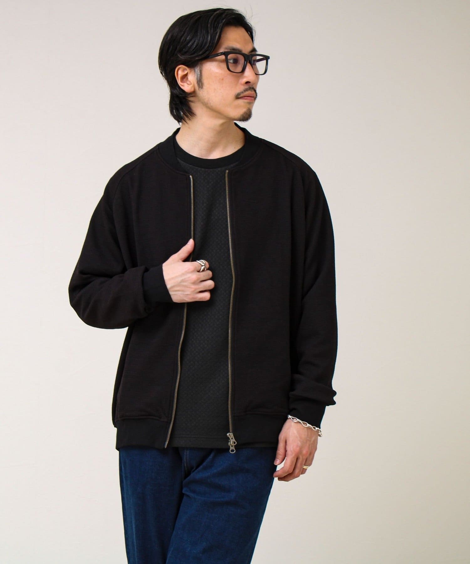 FREDY & GLOSTER(フレディ アンド グロスター) 【きれいめに使える】フクレジャガード MA1カーデ